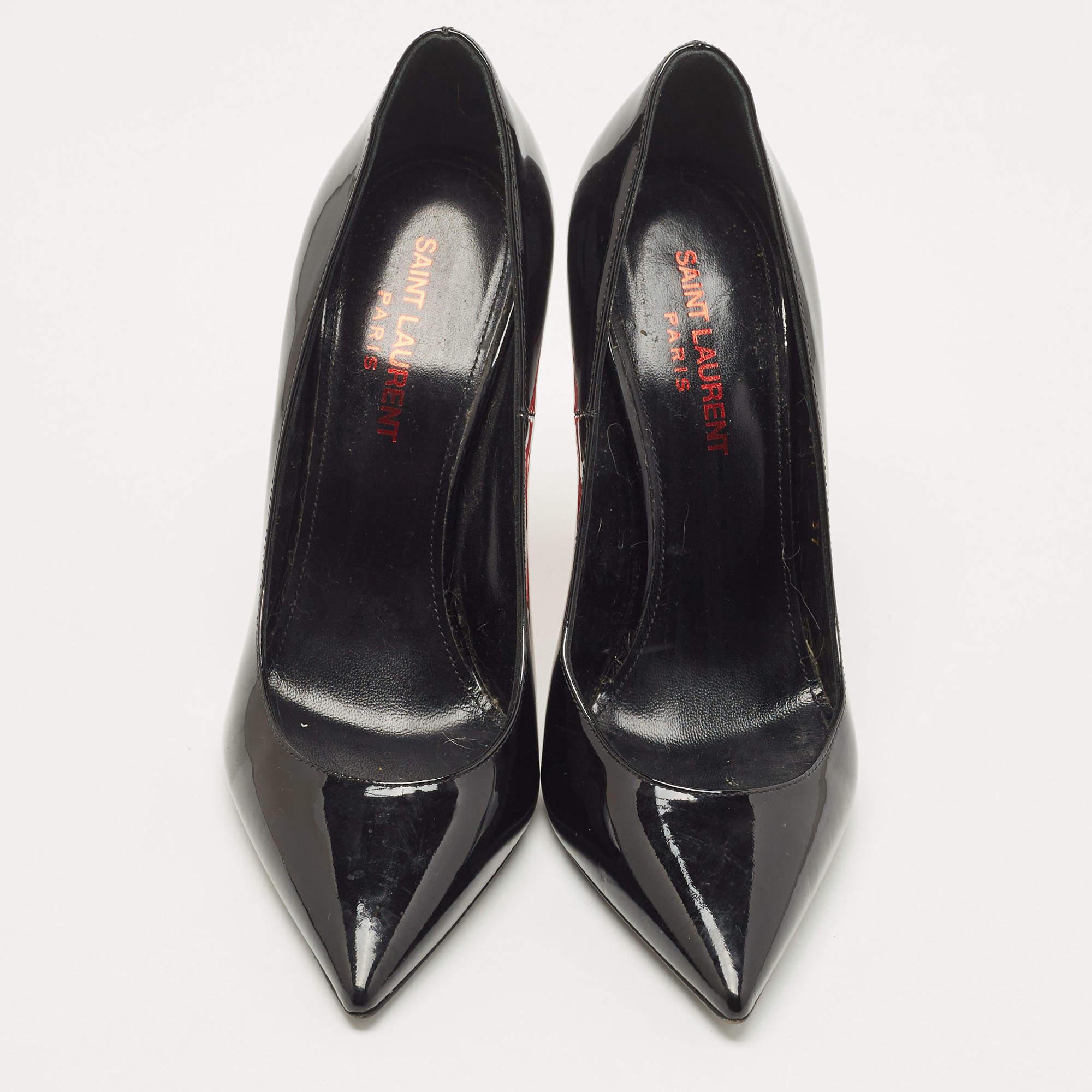 Saint Laurent Black Patent Leather Opyum Pumps Size 37 2
