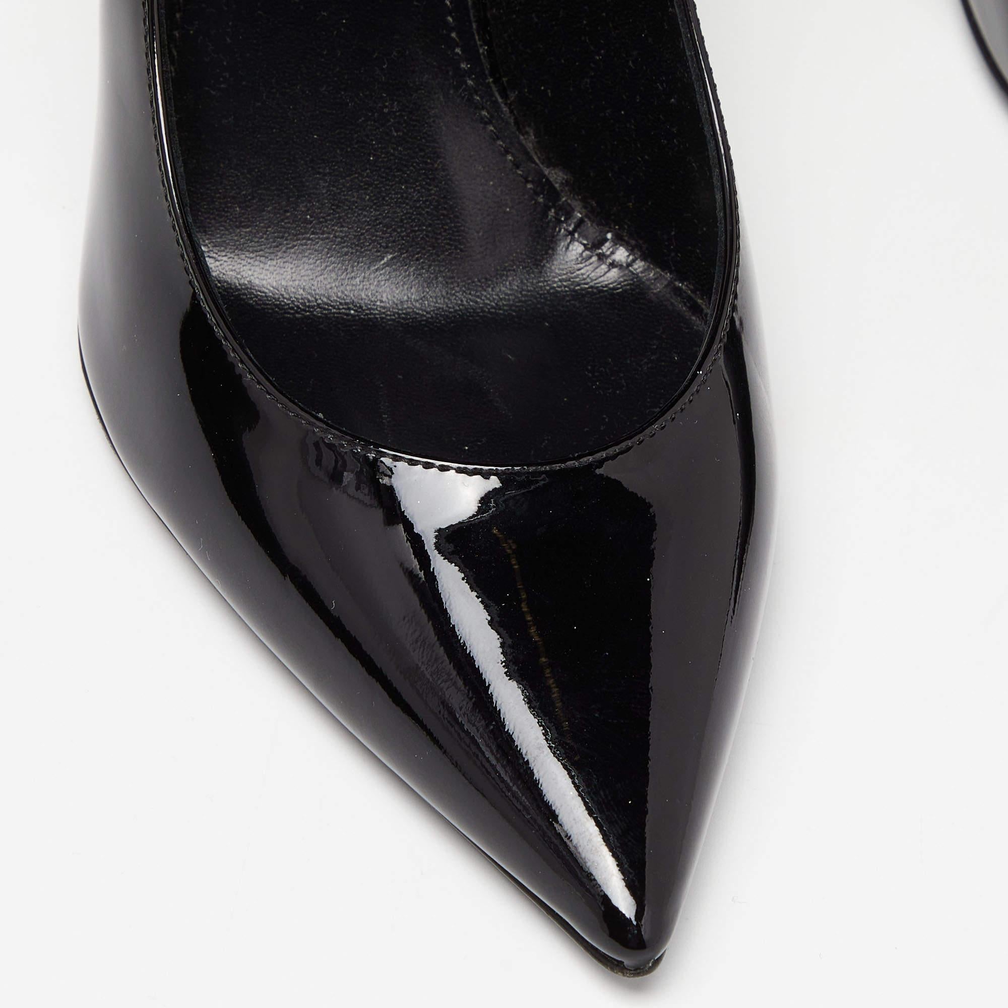 Saint Laurent Black Patent Leather Opyum Pumps Size 38.5 In Good Condition In Dubai, Al Qouz 2