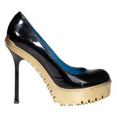 Saint Laurent Black Patent Leather Platform Pumps Size IT 39