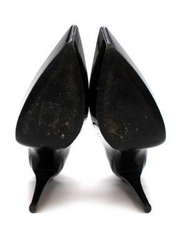 Escarpins Lanvin Vernis Noir à Bout Pointu Et Ruban - Taille US 9 (39) - Talons Hauts - Neuf Sans Boîte