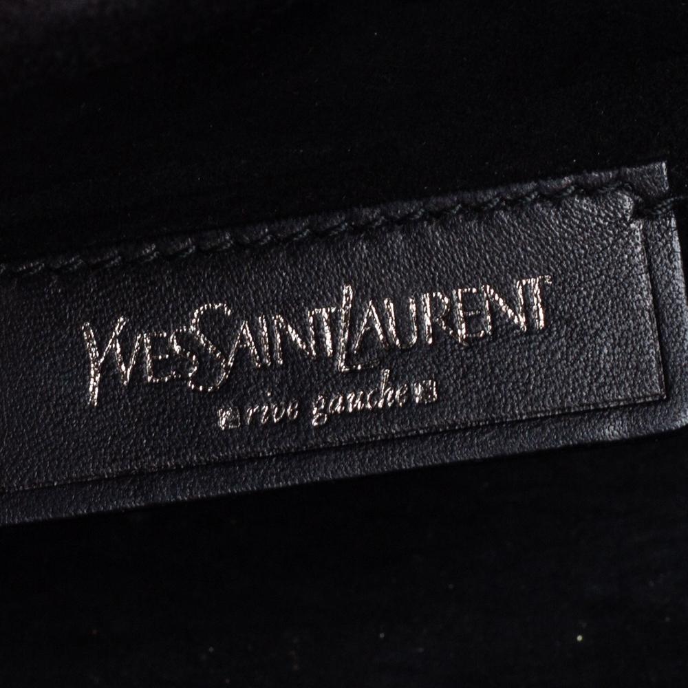 Saint Laurent Black Patent Leather Pushlock Flap Clutch 3