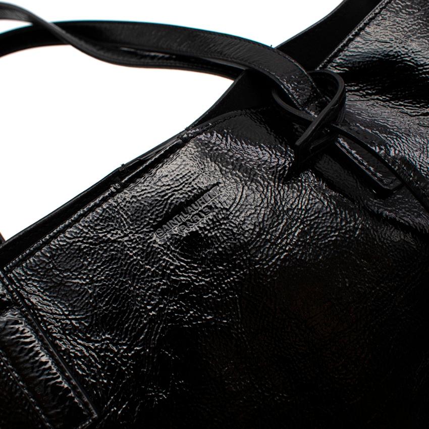 Women's or Men's Saint Laurent Black Patent Leather Shopping Tote 
