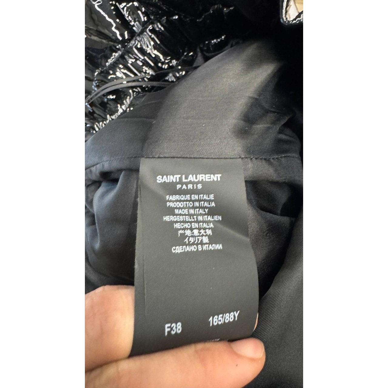 Saint Laurent Pantaloncini in vernice nera con cintura -38/M in vendita 1