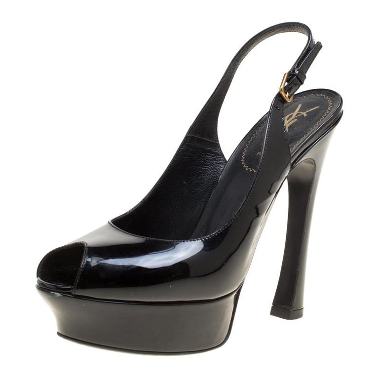 saint laurent anouk patent slingback sandals