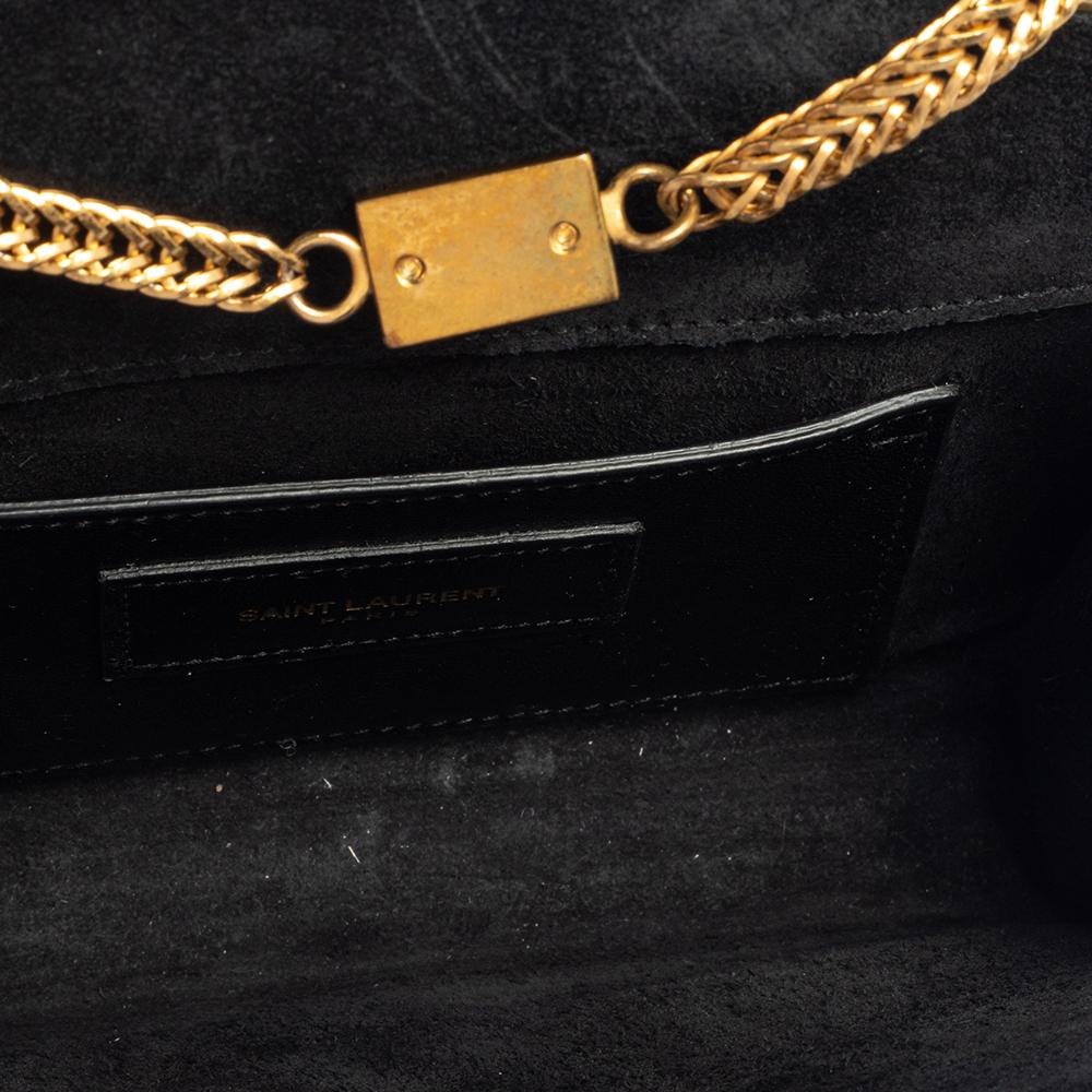 Saint Laurent Black Patent Leather Small Kate Tassel Crossbody Bag In Good Condition In Dubai, Al Qouz 2