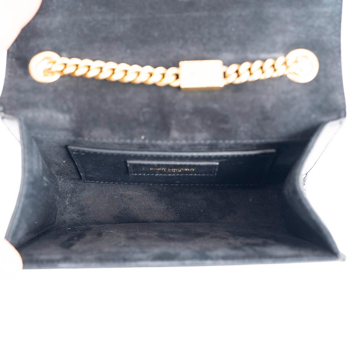 Women's SAINT LAURENT black patent leather SMALL KATE TASSEL (original) Shoulder Bag