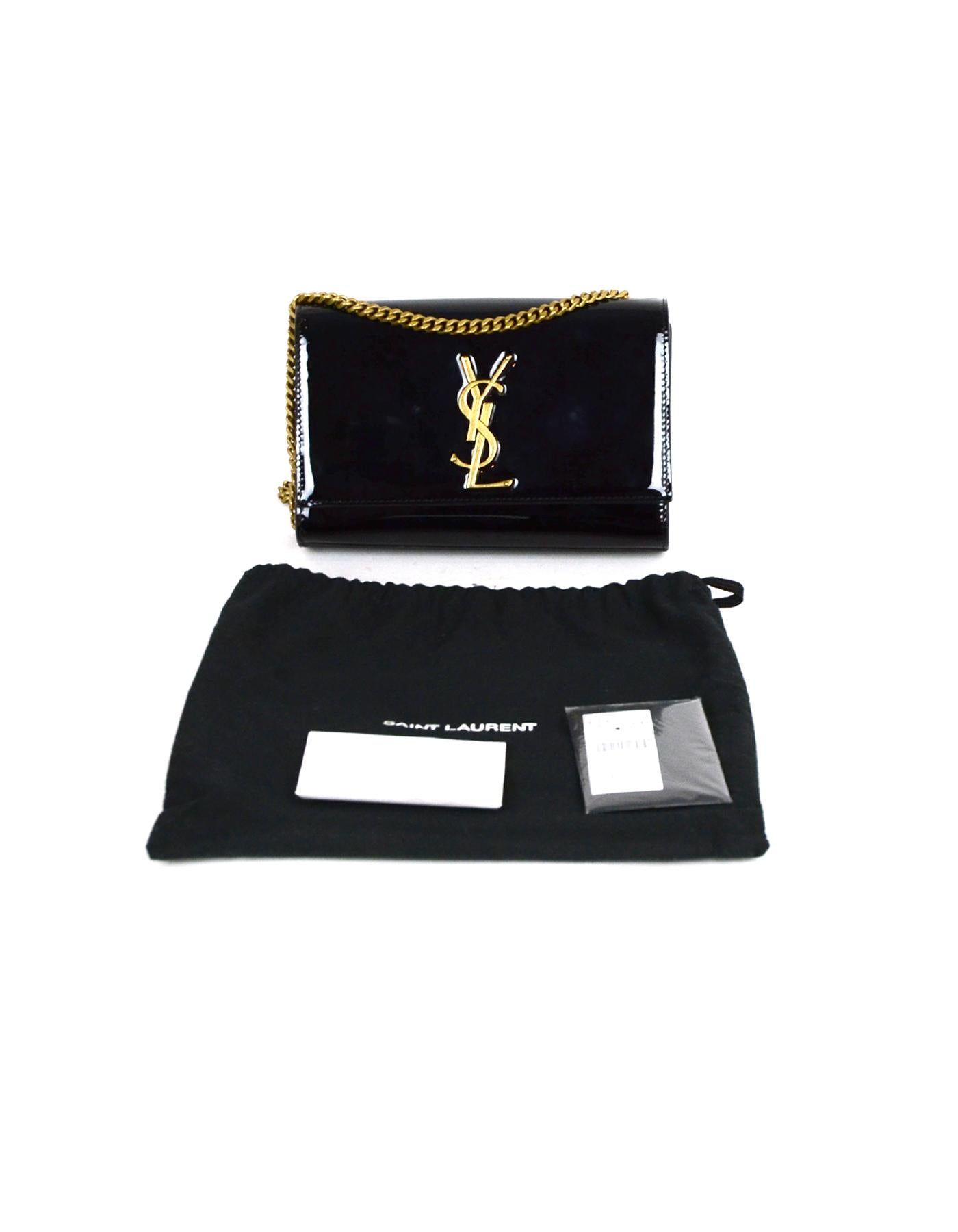 Saint Laurent Black Patent Leather Small Monogram Kate Crossbody Bag 6