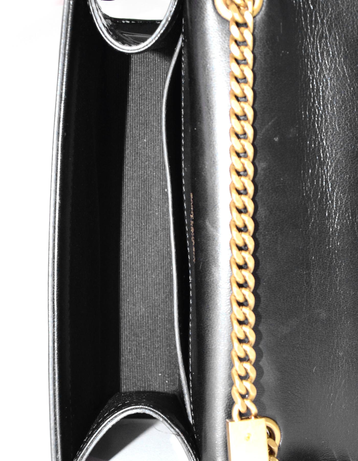 Saint Laurent Black Patent Leather Small Monogram Kate Crossbody Bag 3