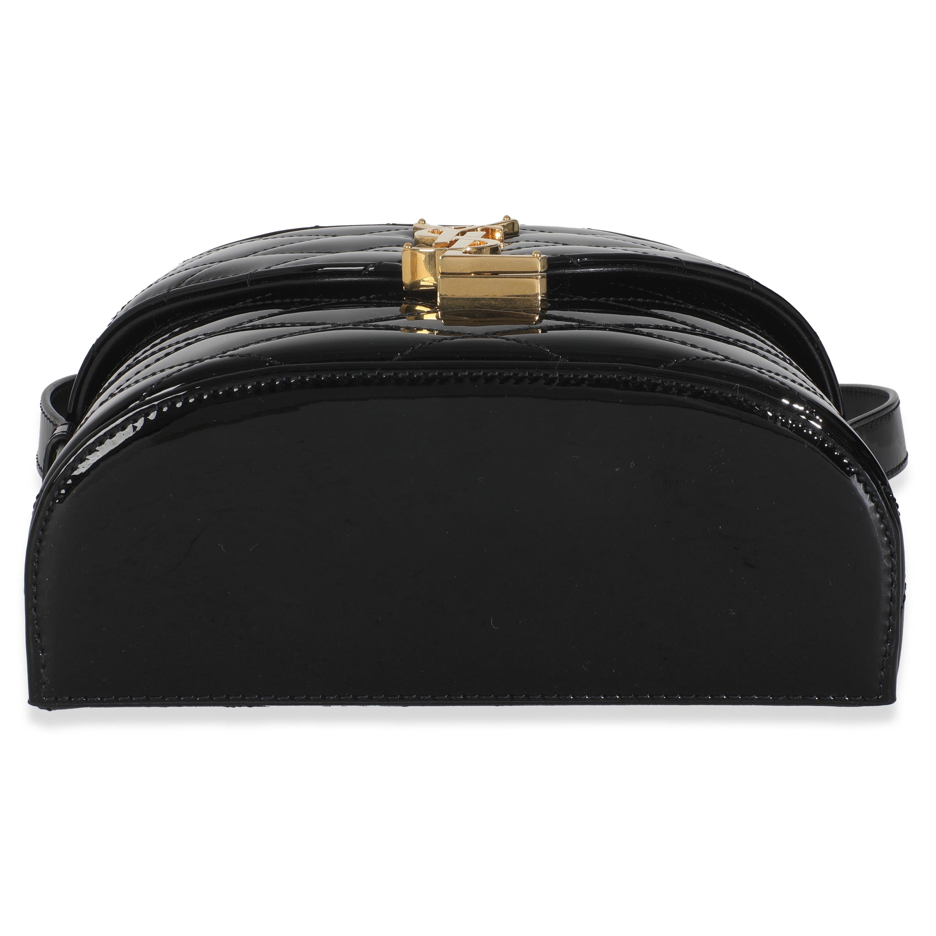 Saint Laurent Bolso Caja June Monograma Matelase Charol Negro en venta 4