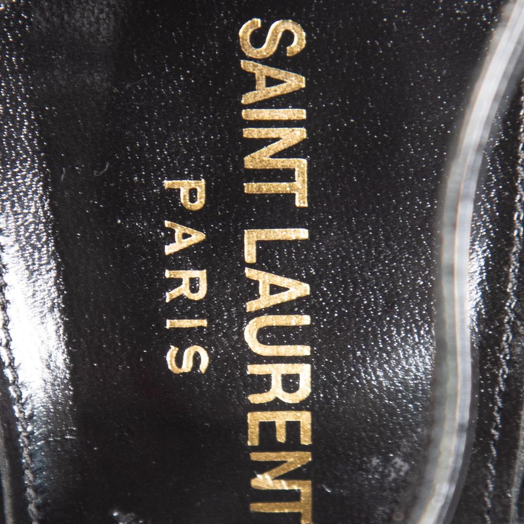 De las mujeres Saint Laurent Sandalias Opyum charol negro talla IT 38