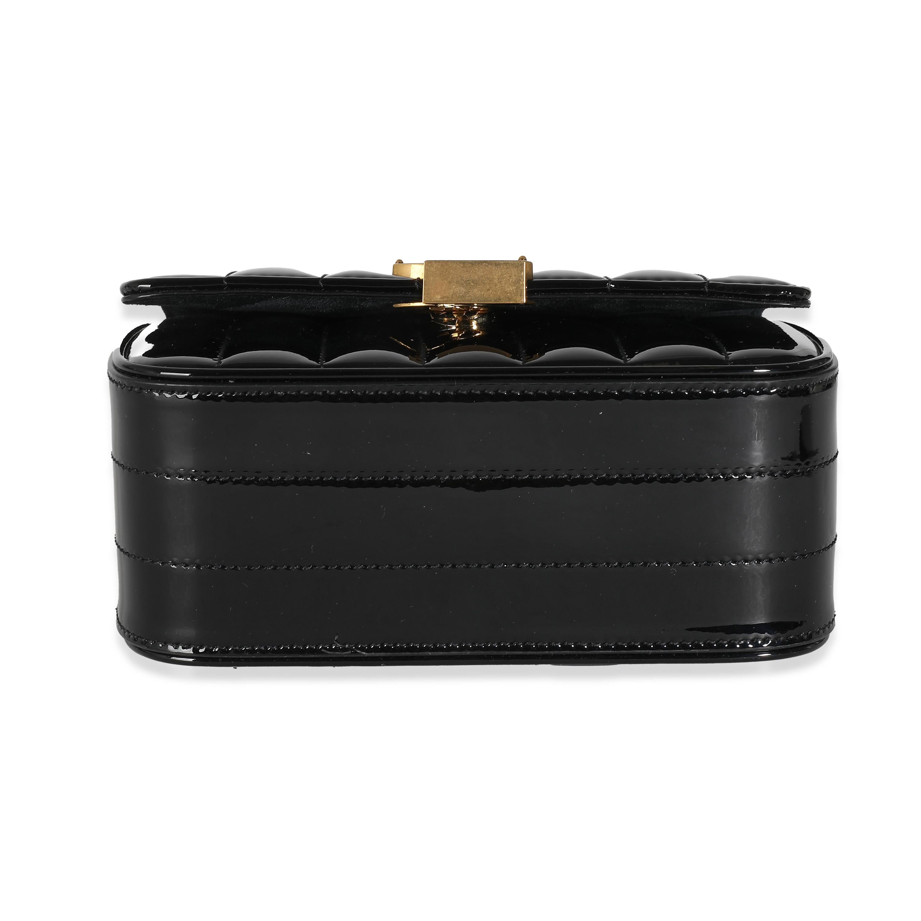 Saint Laurent Borsa a catena piccola Vicky con brevetto nero in vendita 3