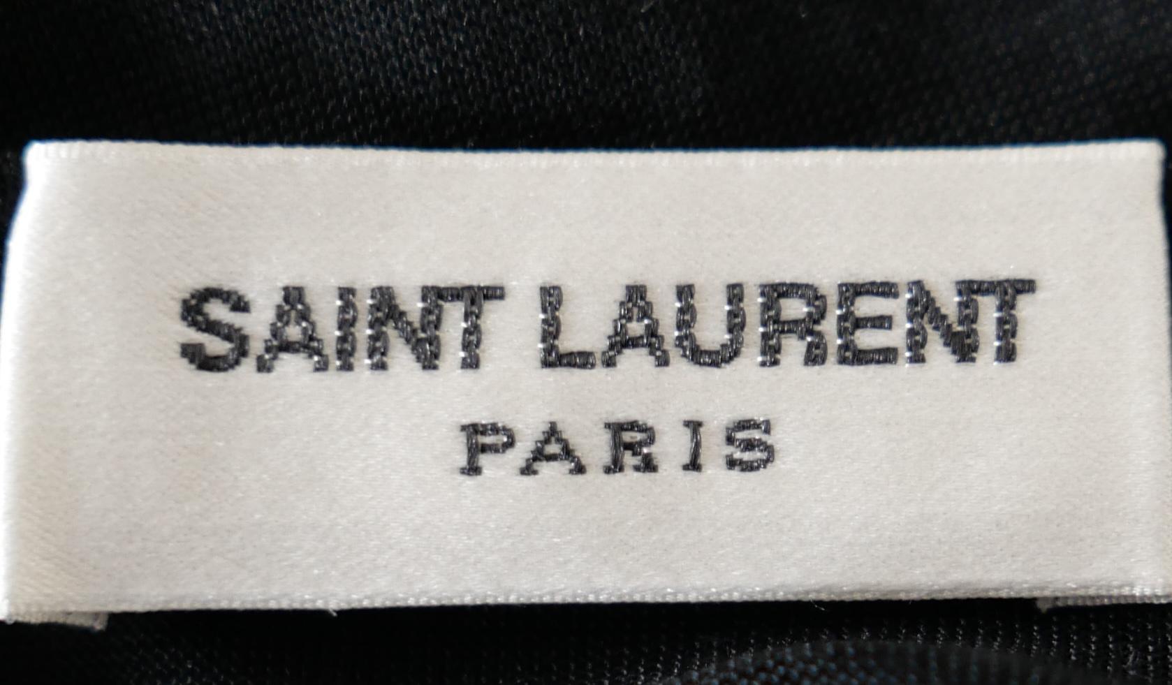 Saint Laurent Black Plunge Neck Vest Top Fall 2023 en vente 1