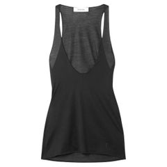 Saint Laurent Black Plunge Neck Vest Top Fall 2023