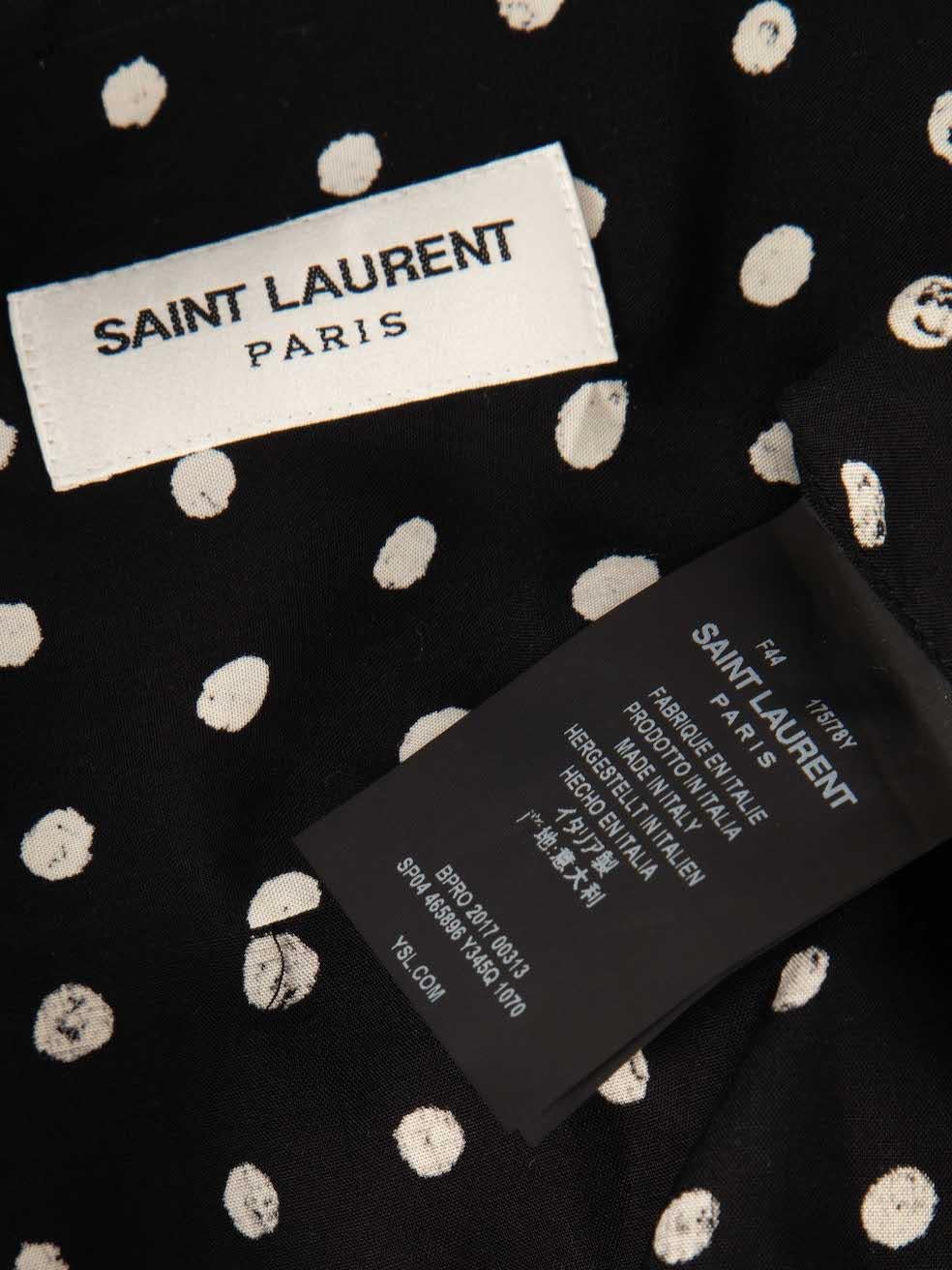 Saint Laurent Black Polka Dot Shirt Size XXL 4