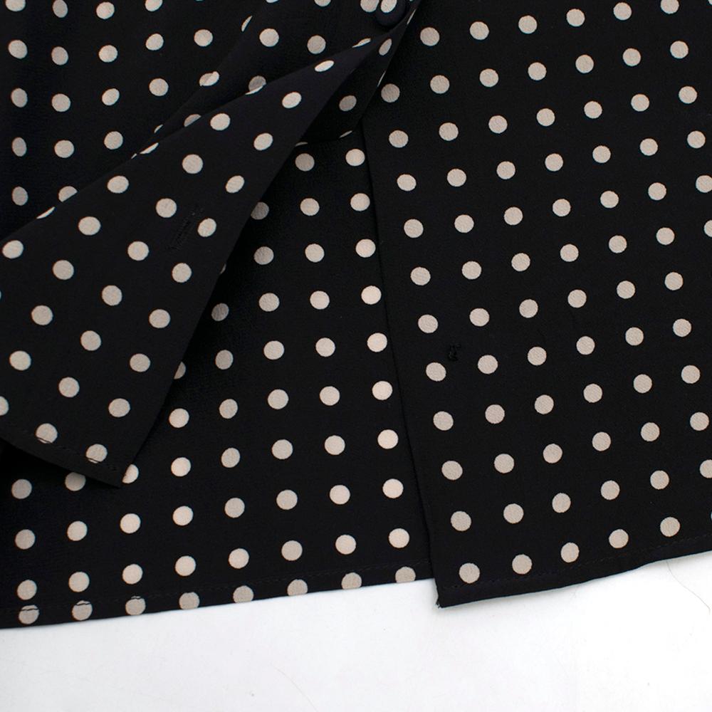 Saint Laurent Black Polka Dot Silk Shirt estimated size XS For Sale 2