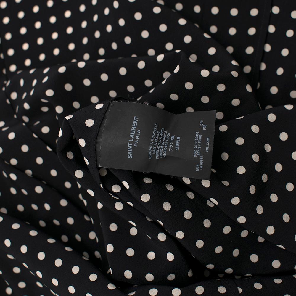Saint Laurent Black Polka Dot Silk Shirt estimated size XS For Sale 4