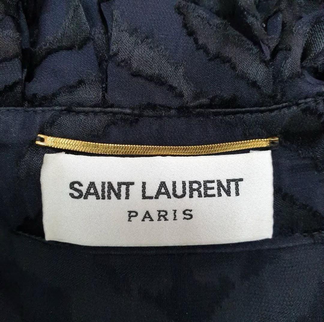 Saint Laurent Schwarz Gedrucktes Minikleid Sz.38 im Zustand „Gut“ im Angebot in Krakow, PL