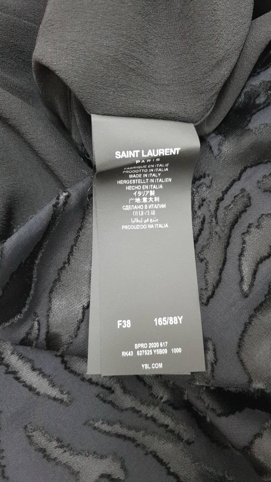 Saint Laurent Schwarz Gedrucktes Minikleid Sz.38 Damen im Angebot