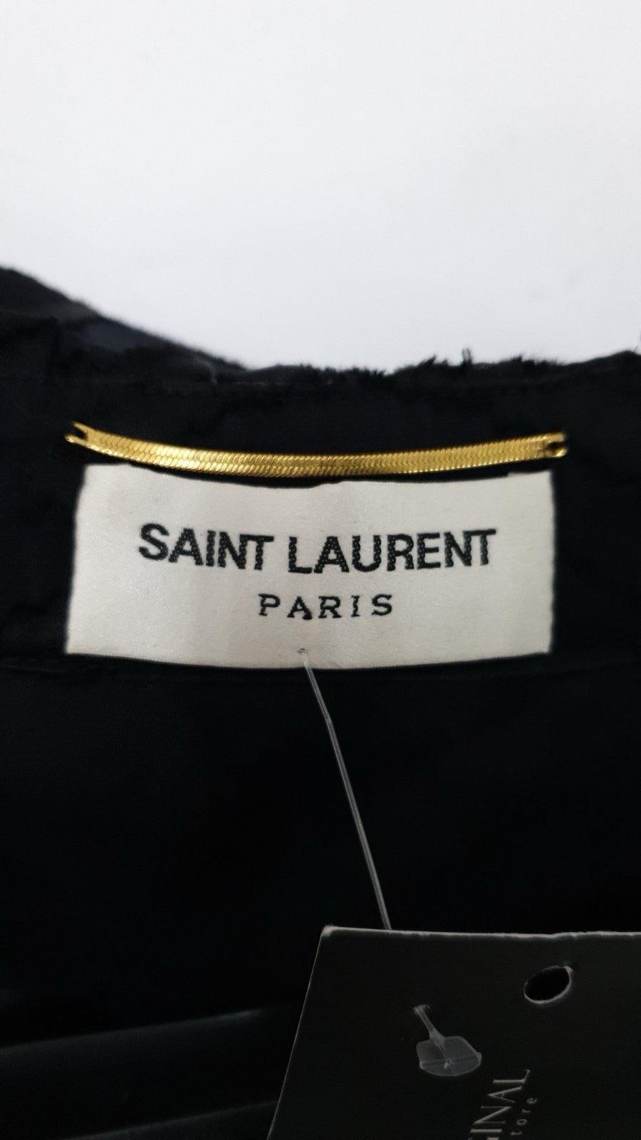 Saint Laurent Schwarz Gedrucktes Minikleid Sz.38 im Angebot 1