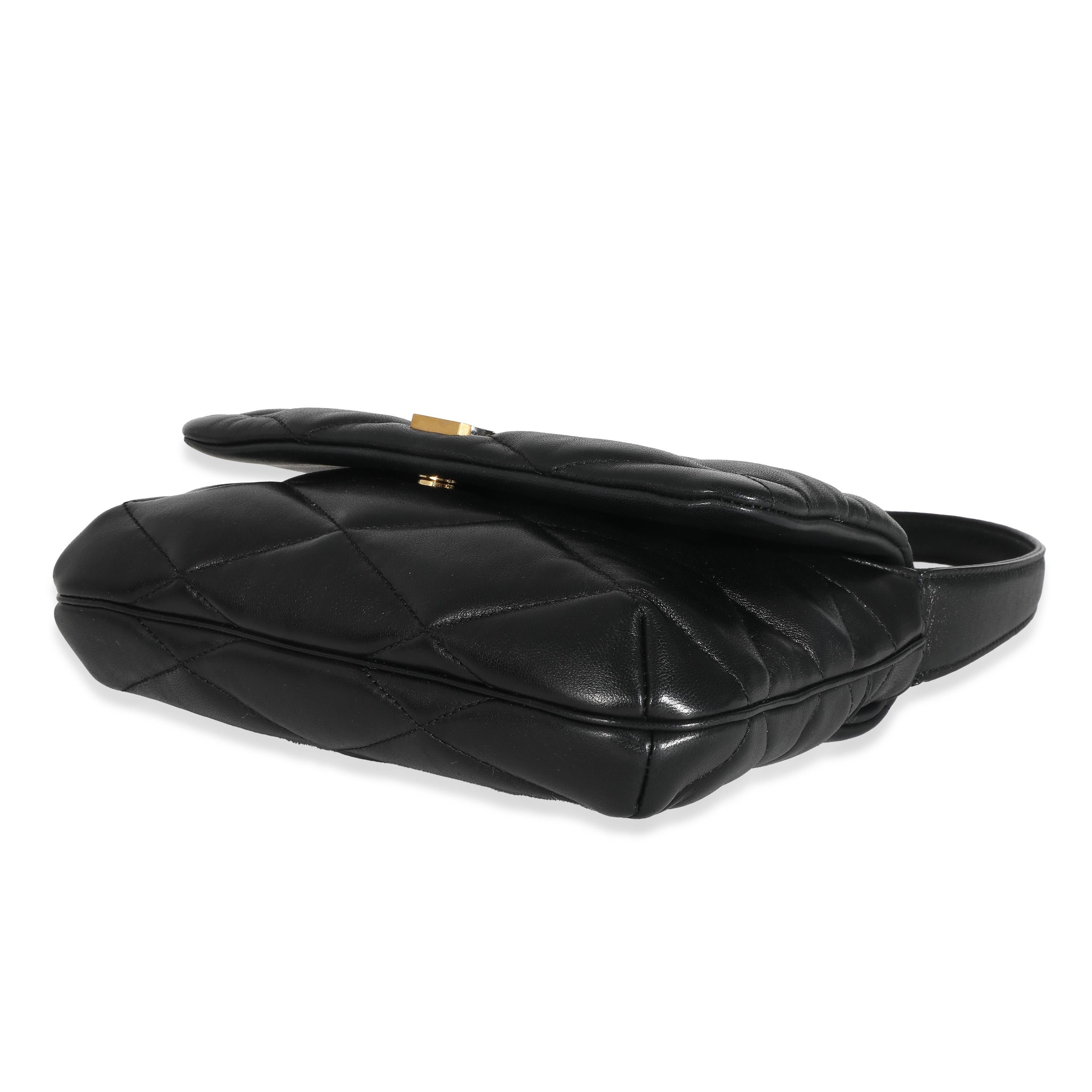 Saint Laurent Black Quilted Lambskin Le 57 Hobo For Sale 3