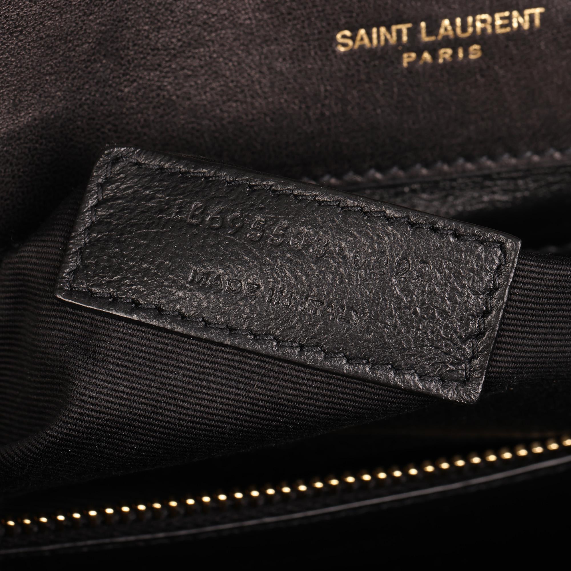 SAINT LAURENT Black Quilted Lambskin Leather Gaby Satchel 3