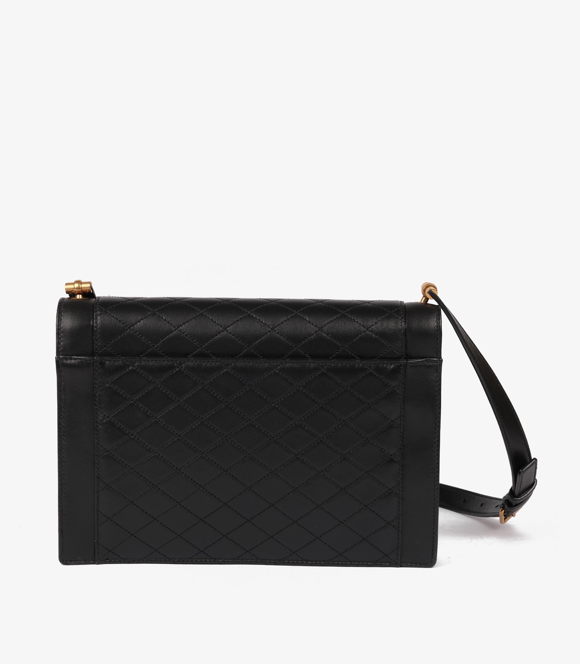 Saint Laurent Black Quilted Lambskin Leather Gaby Satchel 2