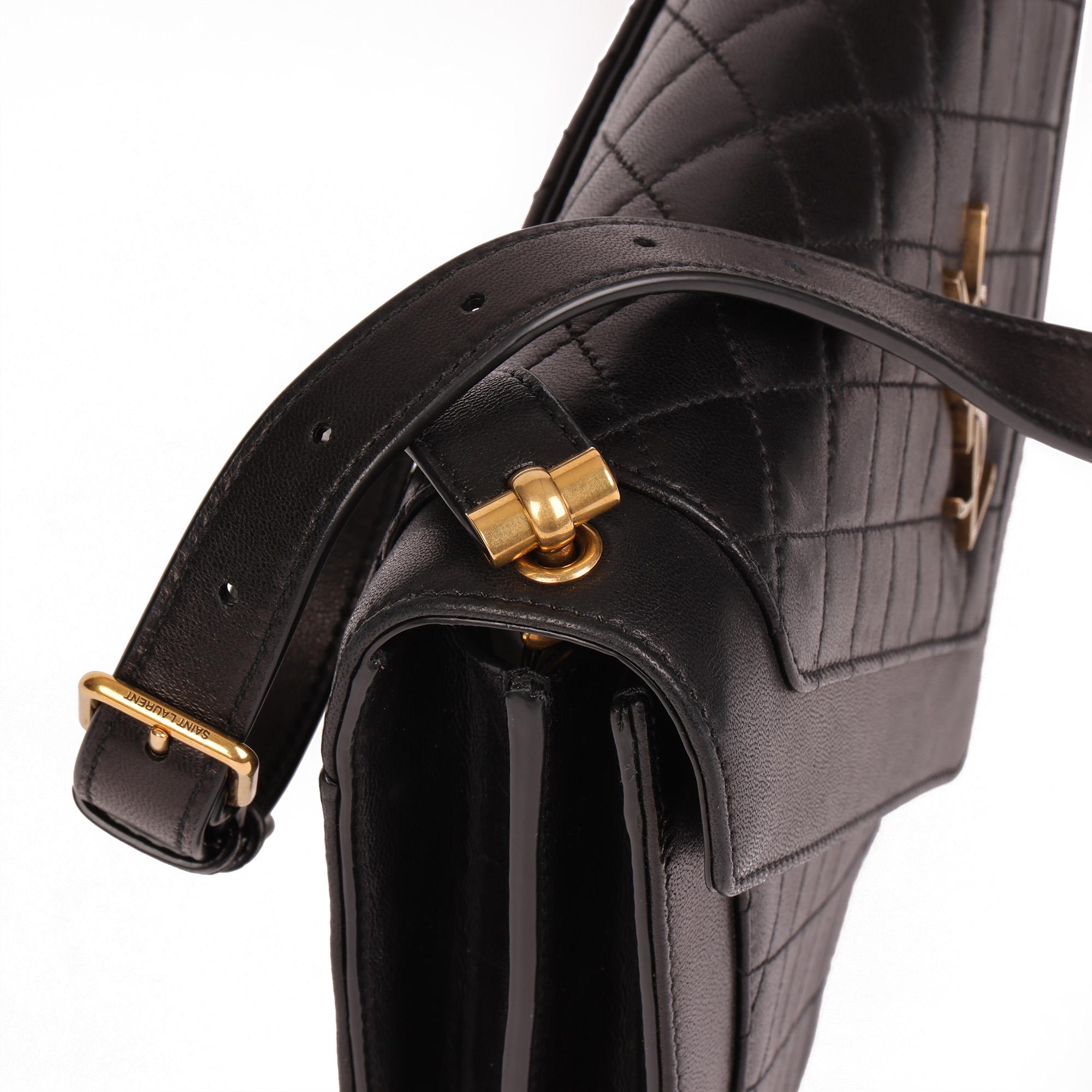 SAINT LAURENT Black Quilted Lambskin Leather Gaby Satchel 1