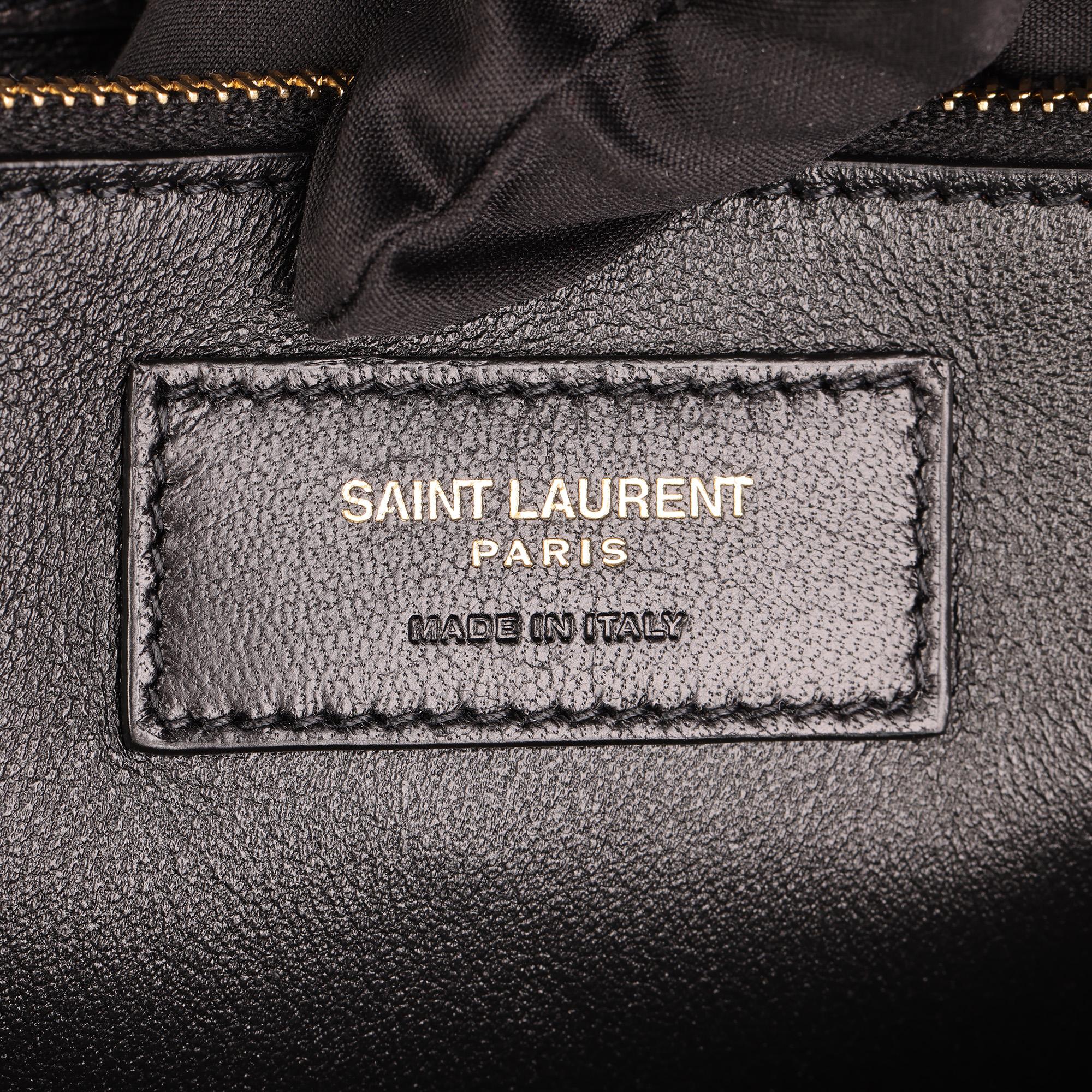 SAINT LAURENT Black Quilted Lambskin Leather Gaby Satchel 2