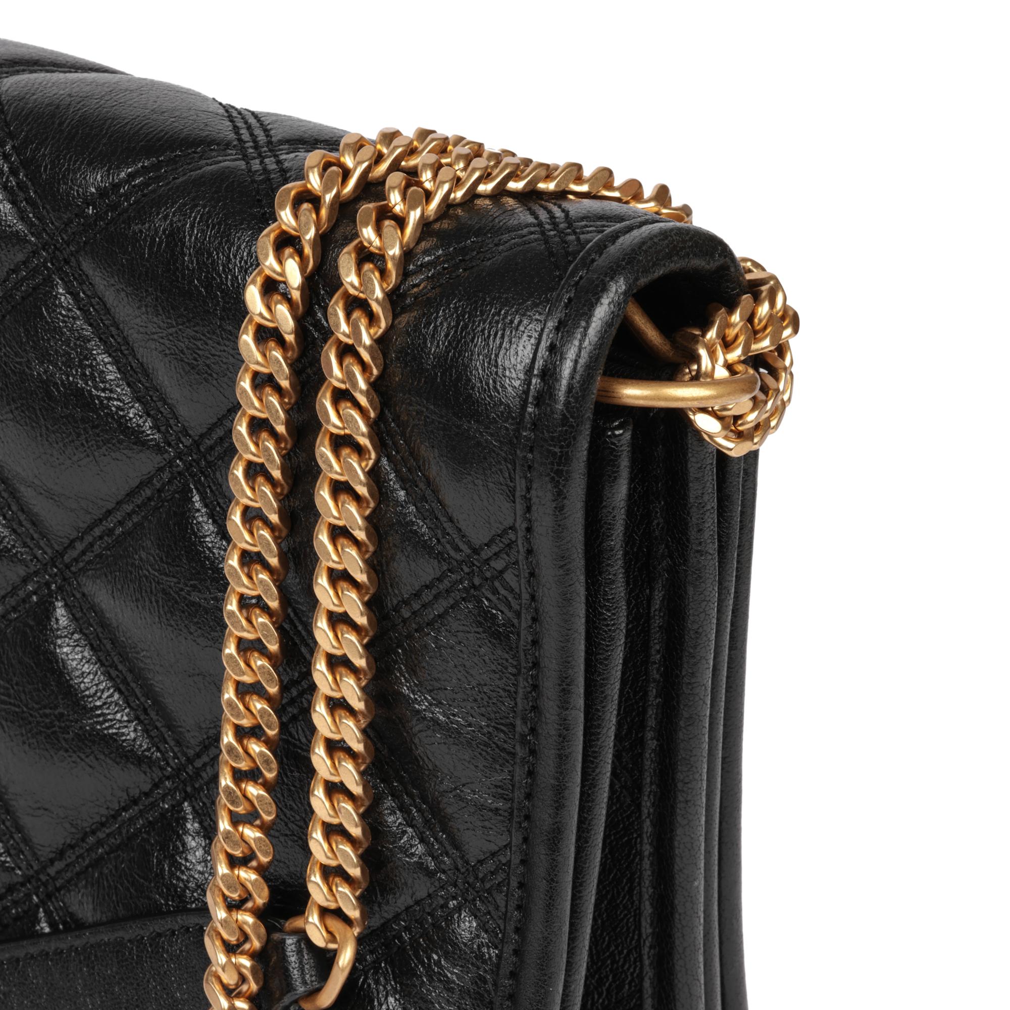 SAINT LAURENT Black Quilted Lambskin Small Becky 3