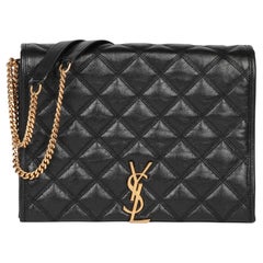 SAINT LAURENT Black Quilted Lambskin Small Becky