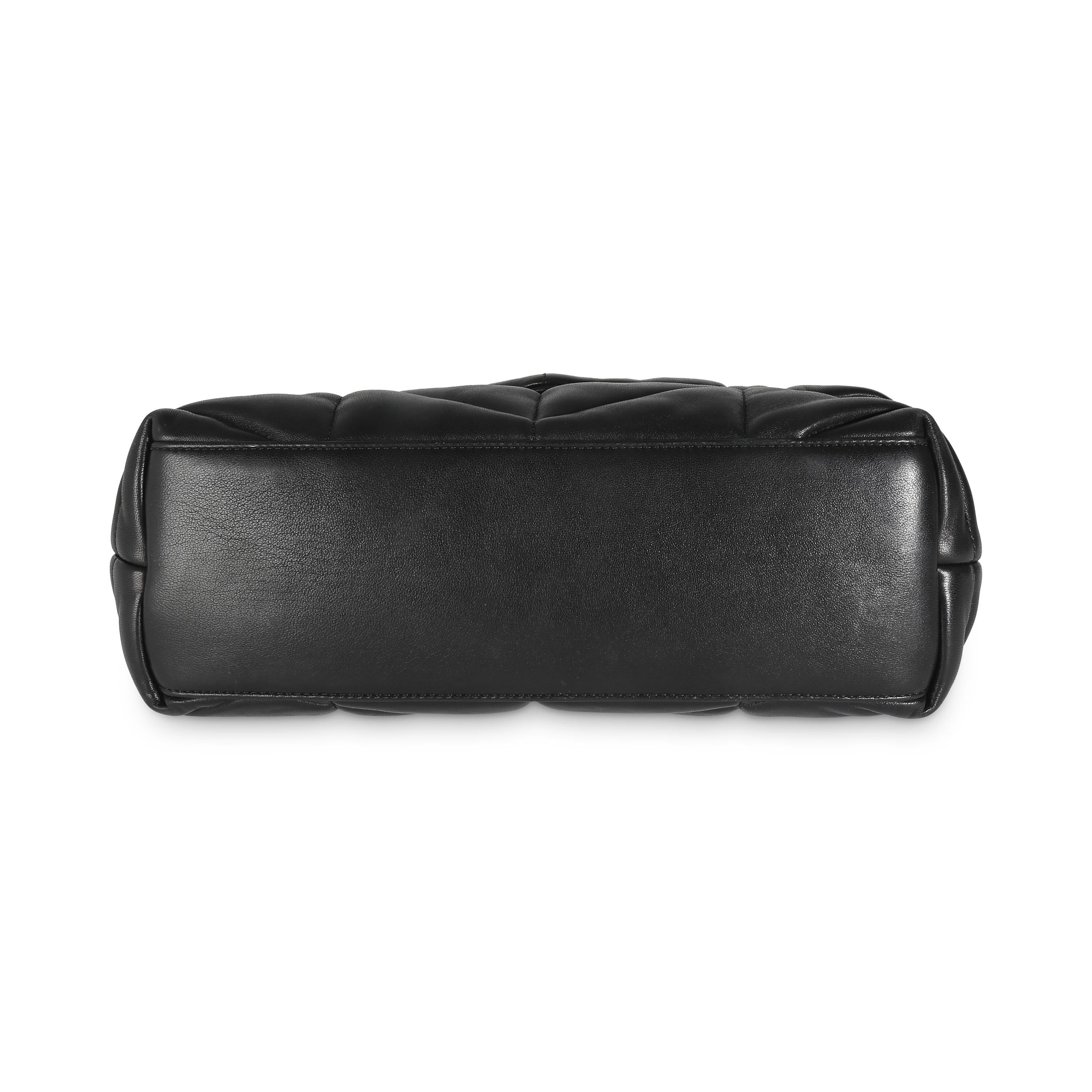 Saint Laurent Black Quilted Lambskin Small Loulou Puffer For Sale 4