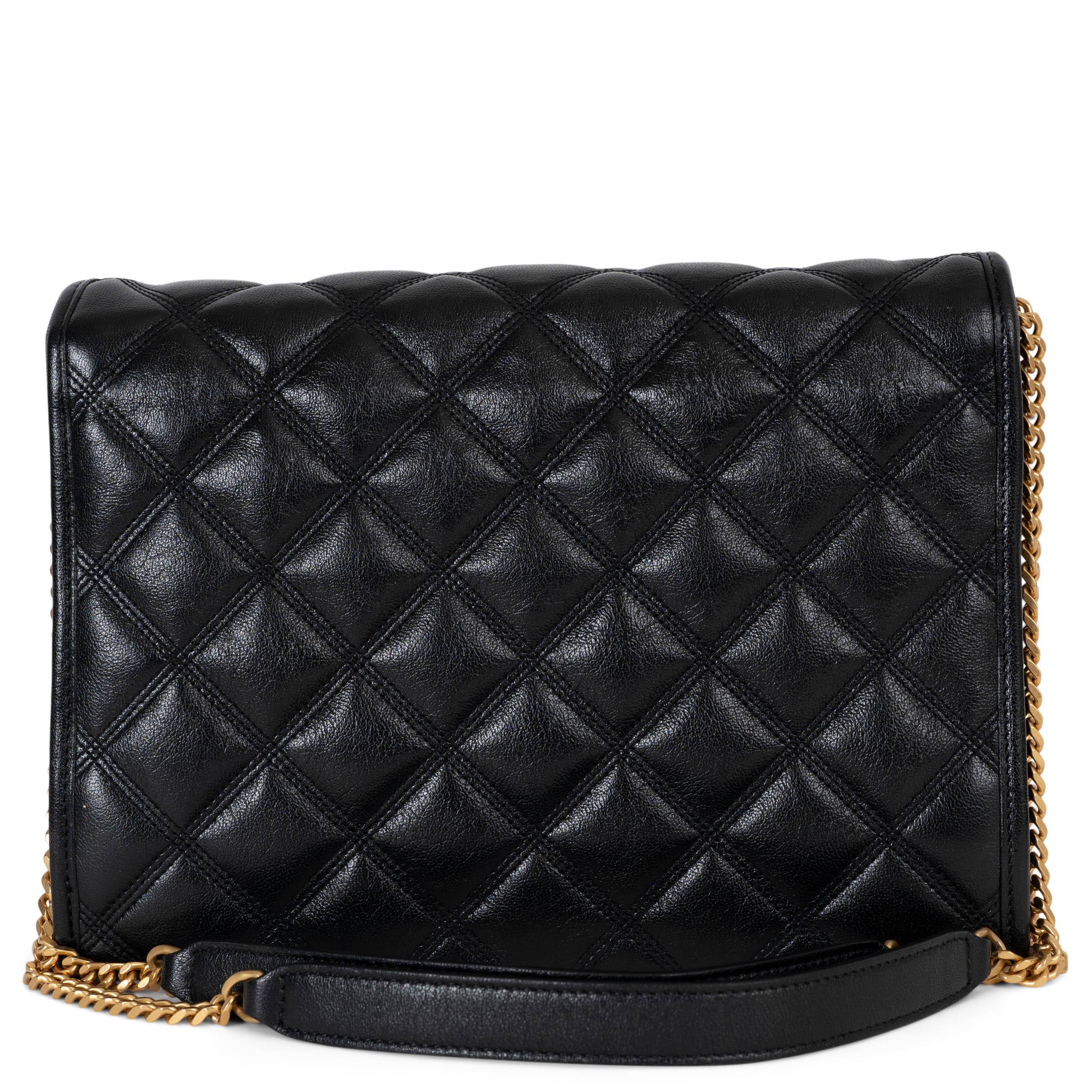 Nero Saint Laurent, borsa in pelle trapuntata nera BECKY SMALL FLAP con catena in vendita