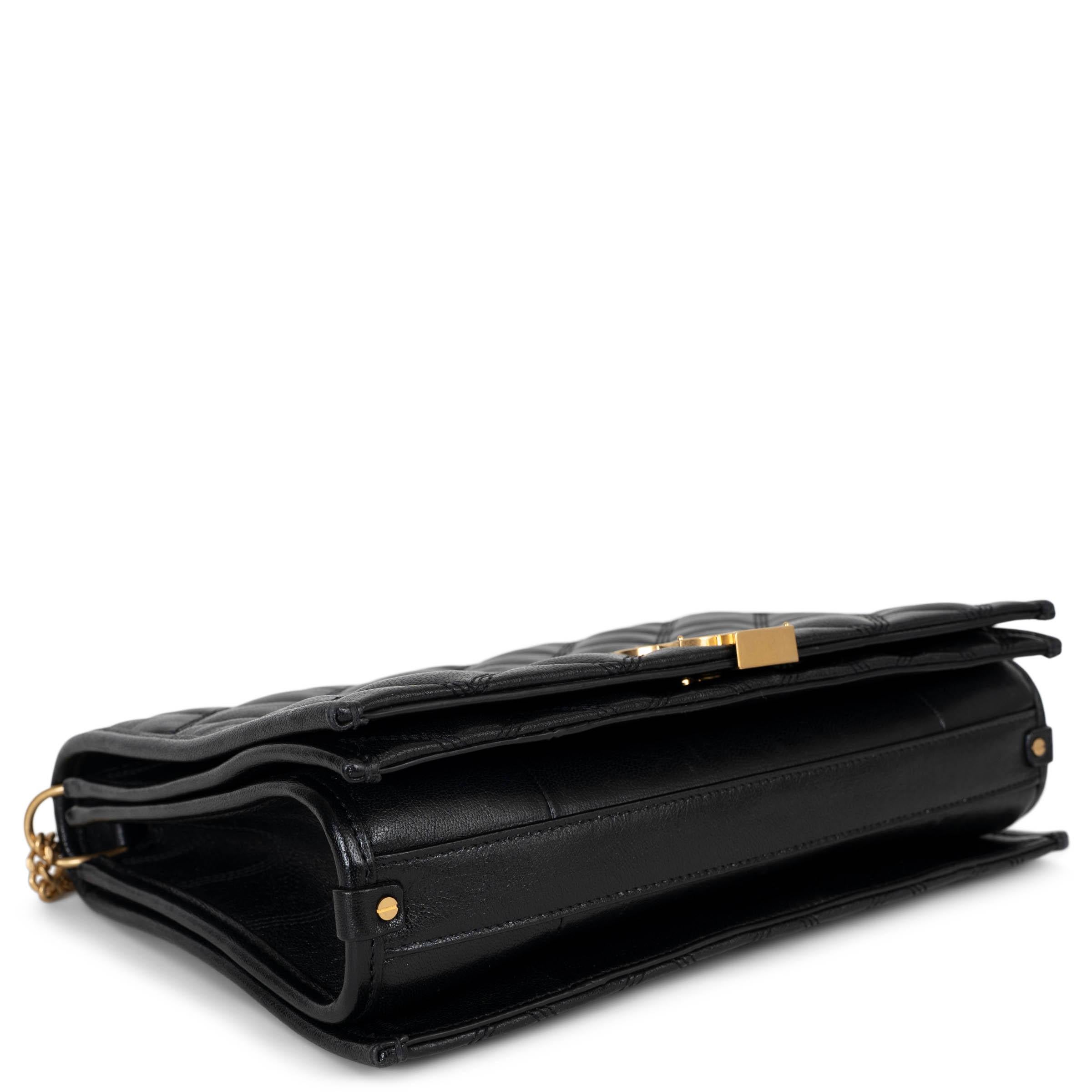 Saint Laurent, borsa in pelle trapuntata nera BECKY SMALL FLAP con catena In condizioni ottime in vendita a Zürich, CH