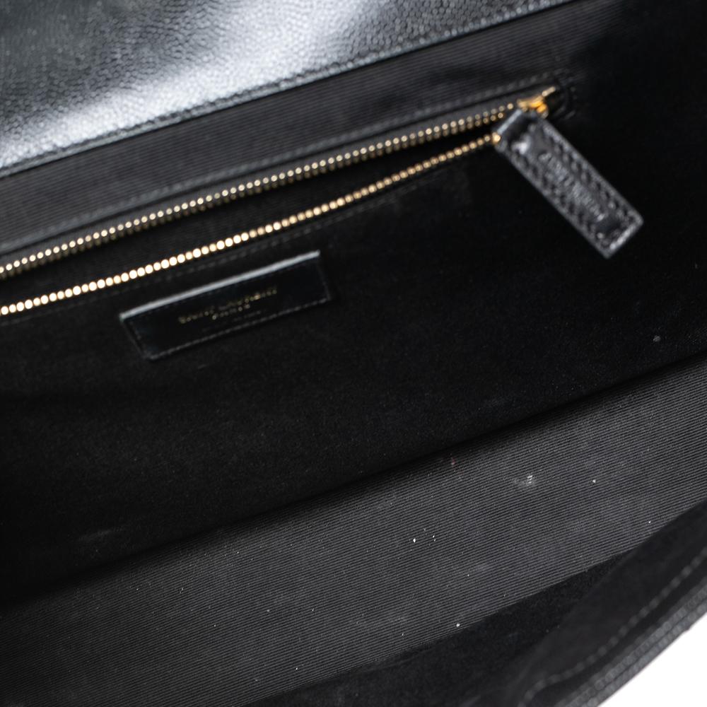 Saint Laurent Black Quilted Leather Envelope Shoulder Bag 3
