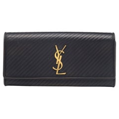 Saint Laurent Black Quilted Leather Kate Clutch