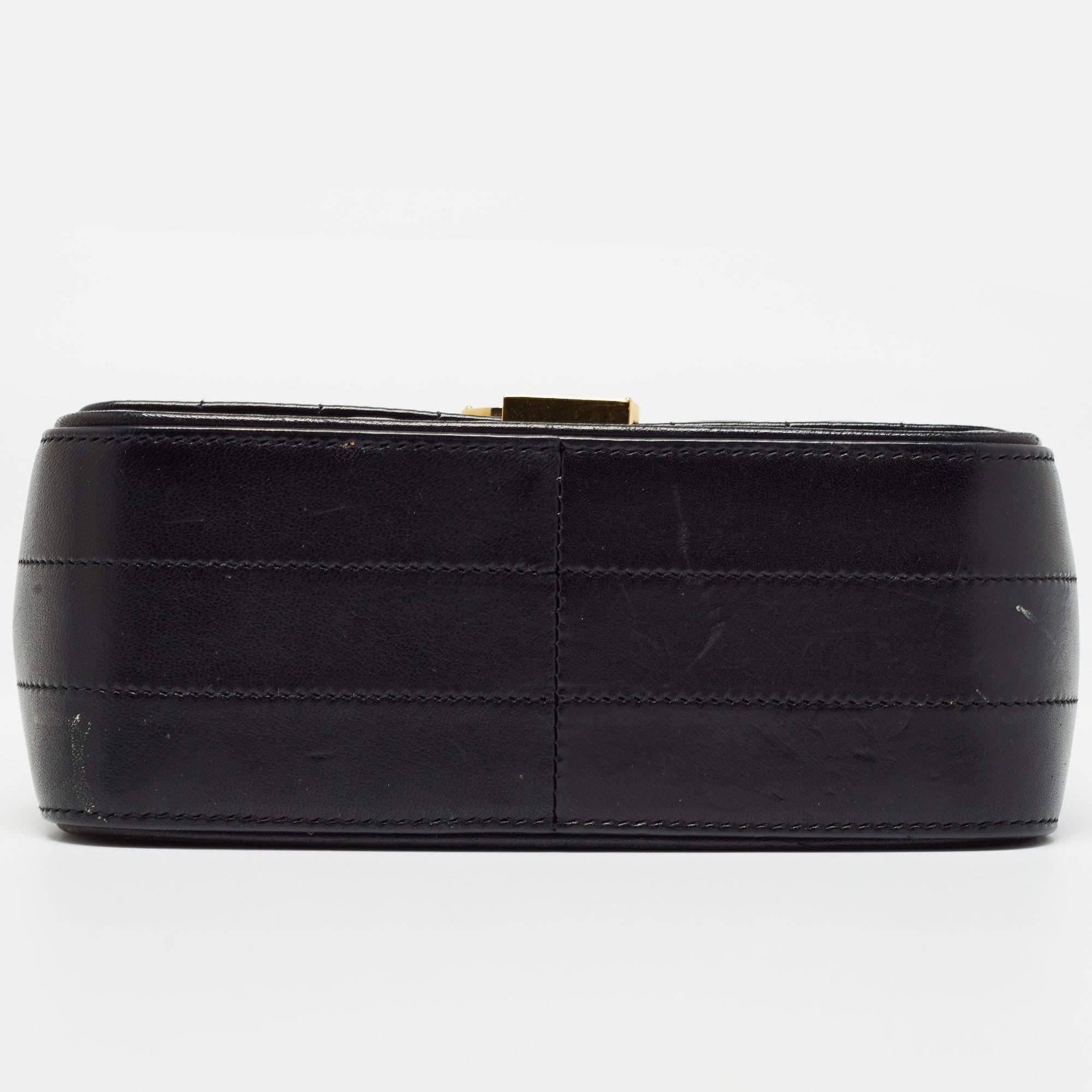 Saint Laurent Black Quilted Leather Medium Vicky Shoulder Bag 12