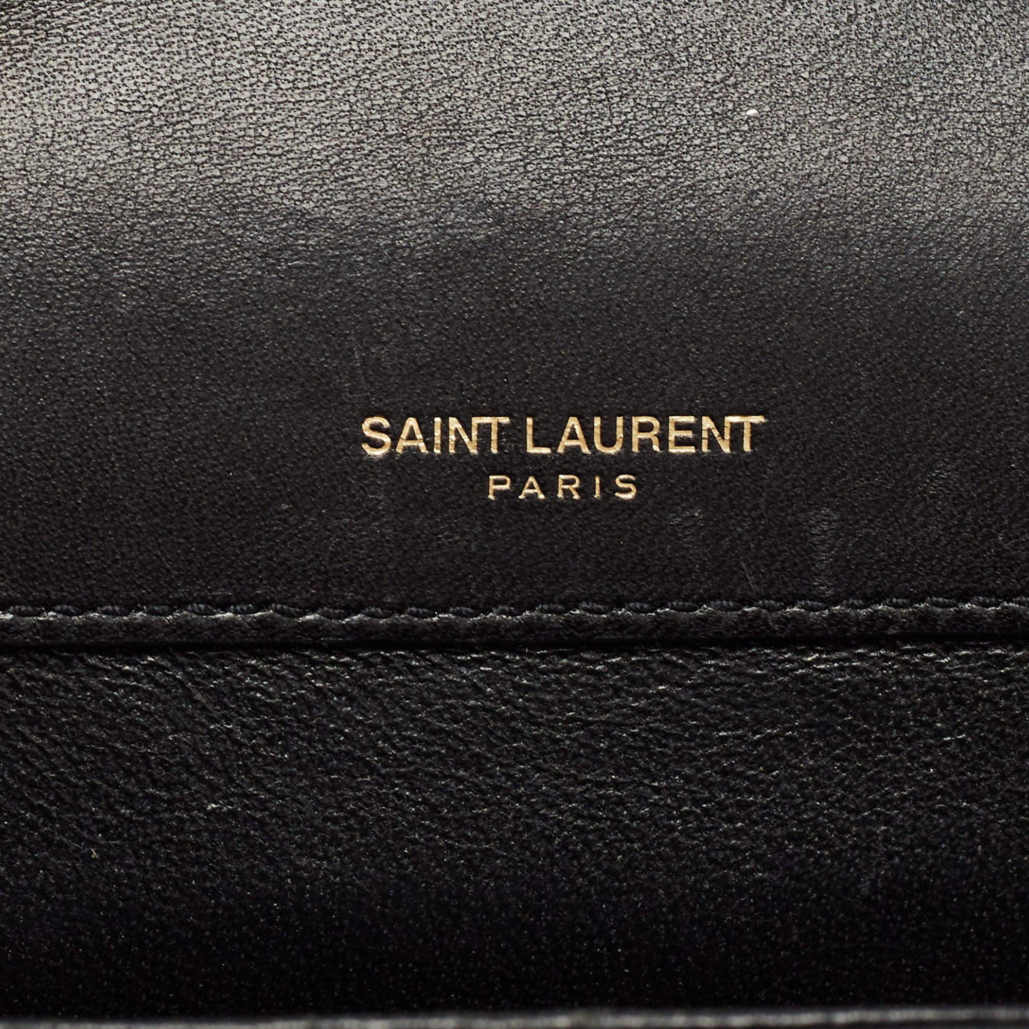Saint Laurent Black Quilted Leather Medium Vicky Shoulder Bag 3