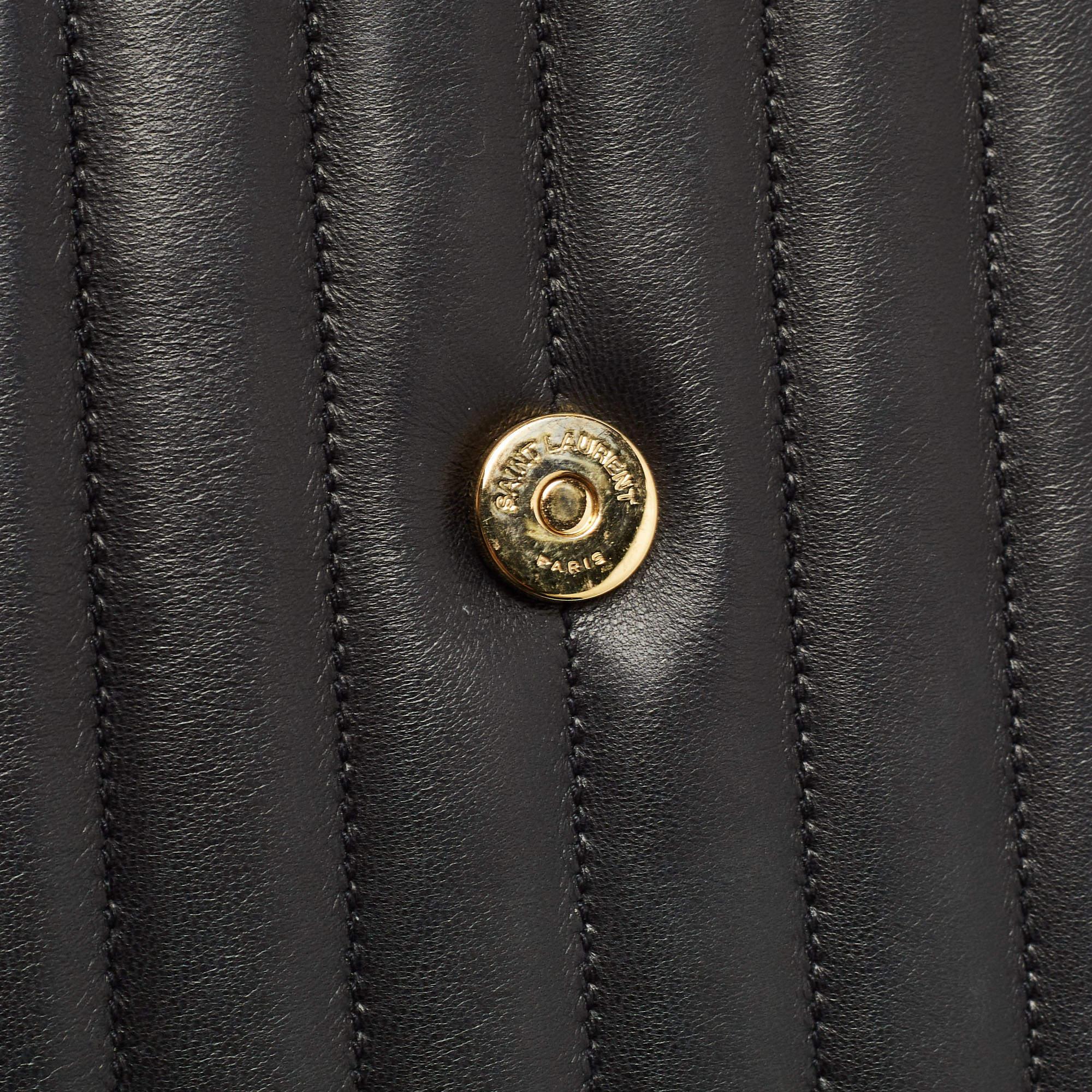 Saint Laurent Black Quilted Leather Medium Vicky Shoulder Bag 4