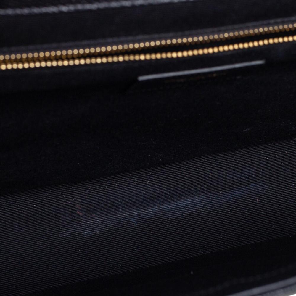 Saint Laurent Black Quilted Leather Monogram Envelope Shoulder Bag 6