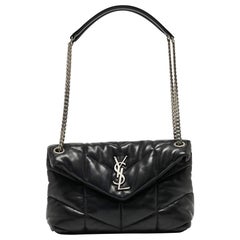 Saint Laurent Black Quilted Leather Small Loulou Puffer Shoulder Bag