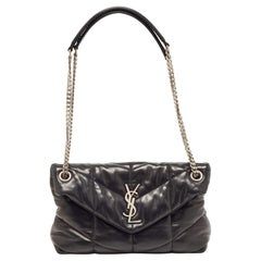 Saint Laurent Black Quilted Leather Small Puffer Chain Bag