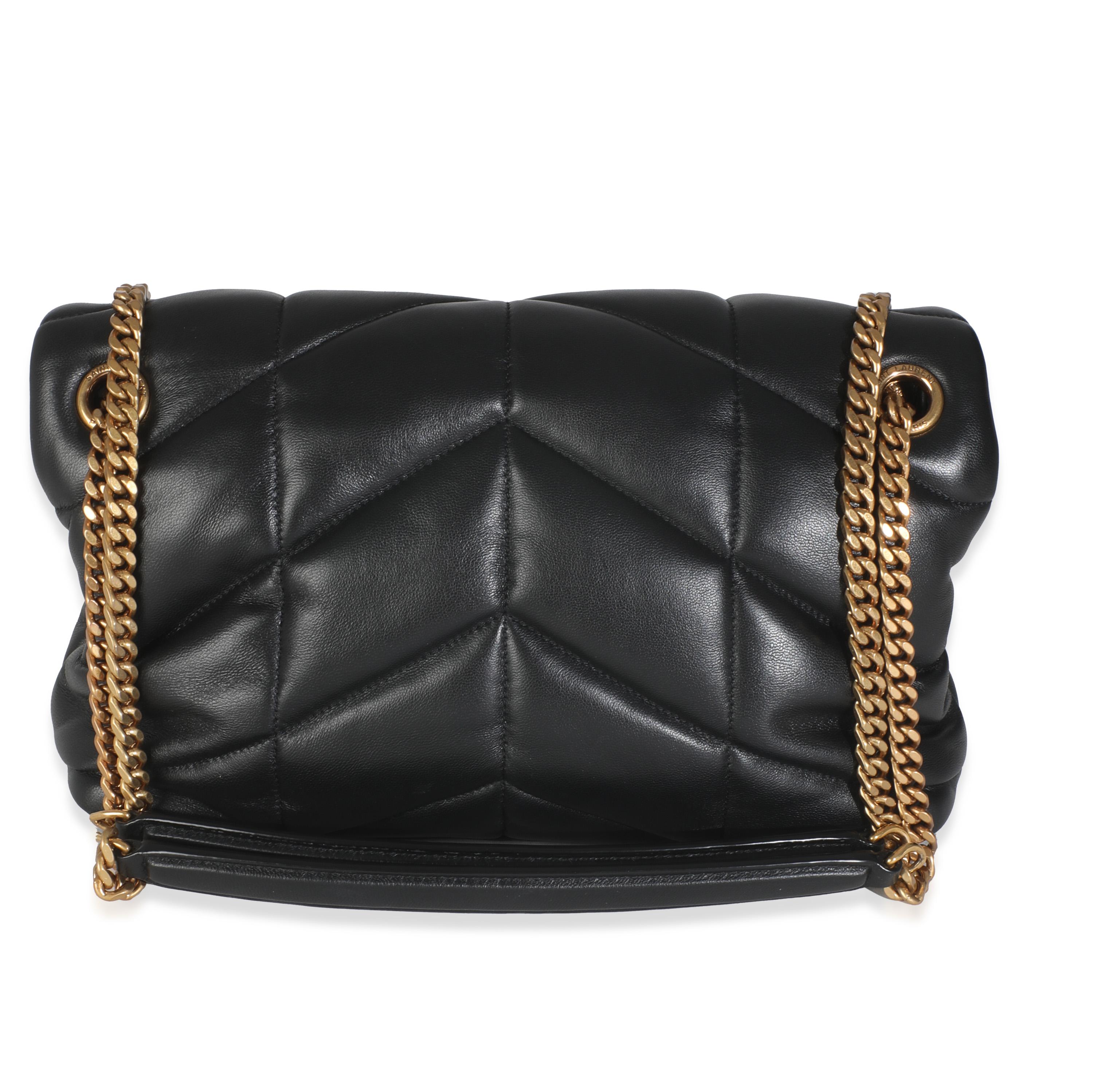 Listing Title: Saint Laurent Black Quilted Nappa Small Loulou Puffer
SKU: 145416
Condition: Pre-owned 
Condition Description: Named after Loulou de la Falaise, the Loulou bag from Saint Laurent is an ode to one of the founder's greatest muses. The