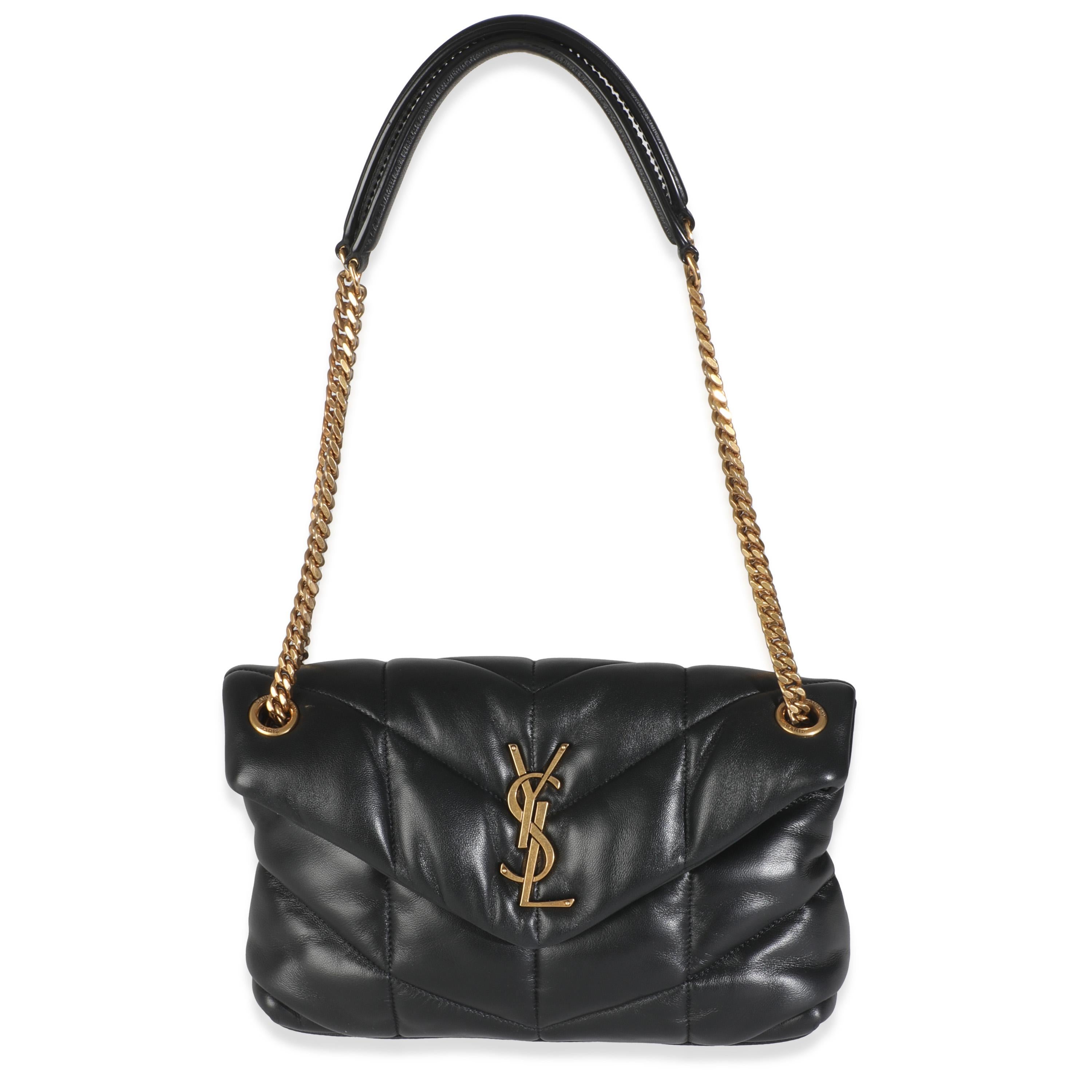 Saint Laurent Black Quilted Nappa Small Loulou Puffer en venta 1