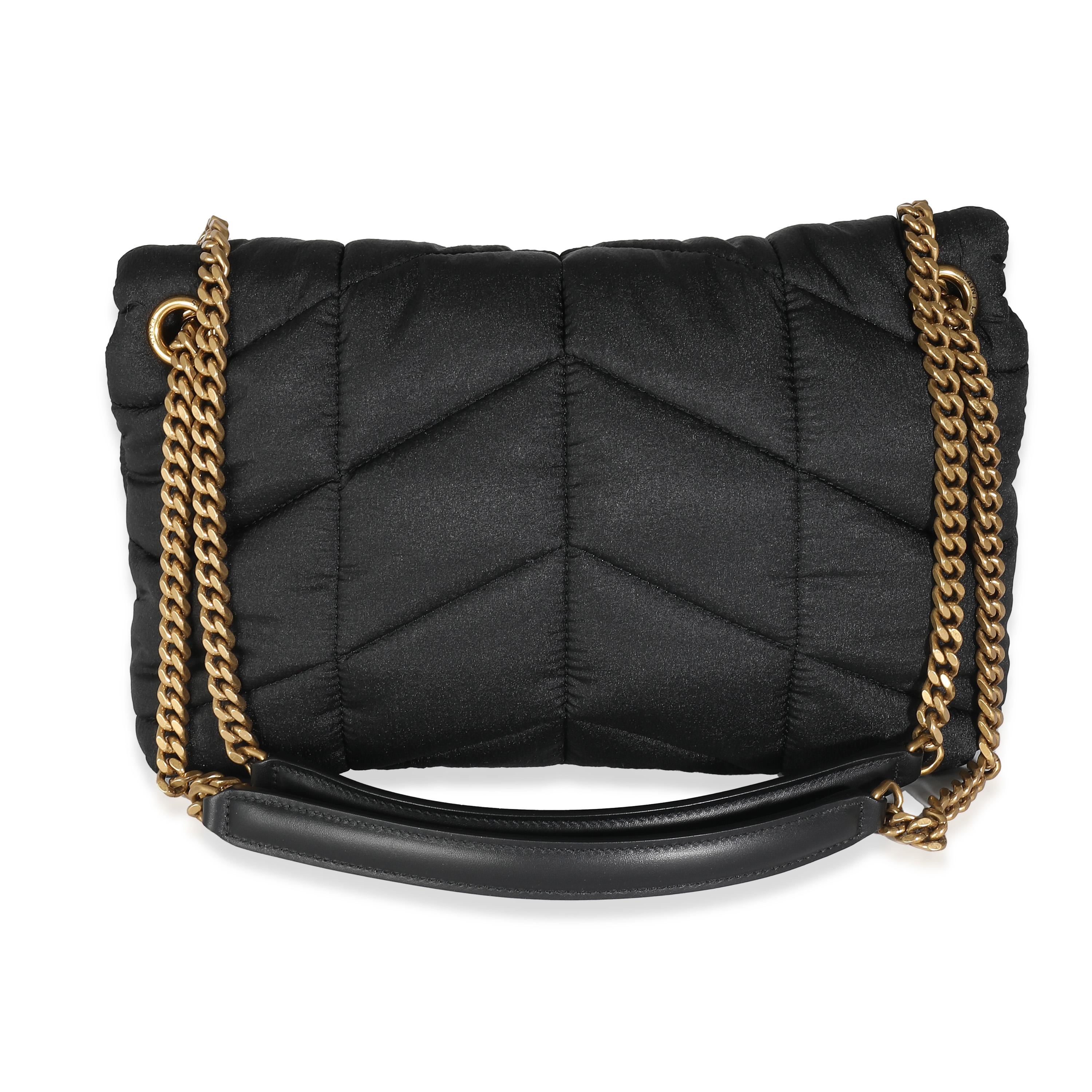 Listing Title: Saint Laurent Black Quilted Nylon Small Lou Puffer Chain Bag
SKU: 139148
MSRP: 3200.00 USD
Condition: Pre-owned 
Condition Description: Named after Loulou de la Falaise, the Loulou bag from Saint Laurent is an ode to one of the