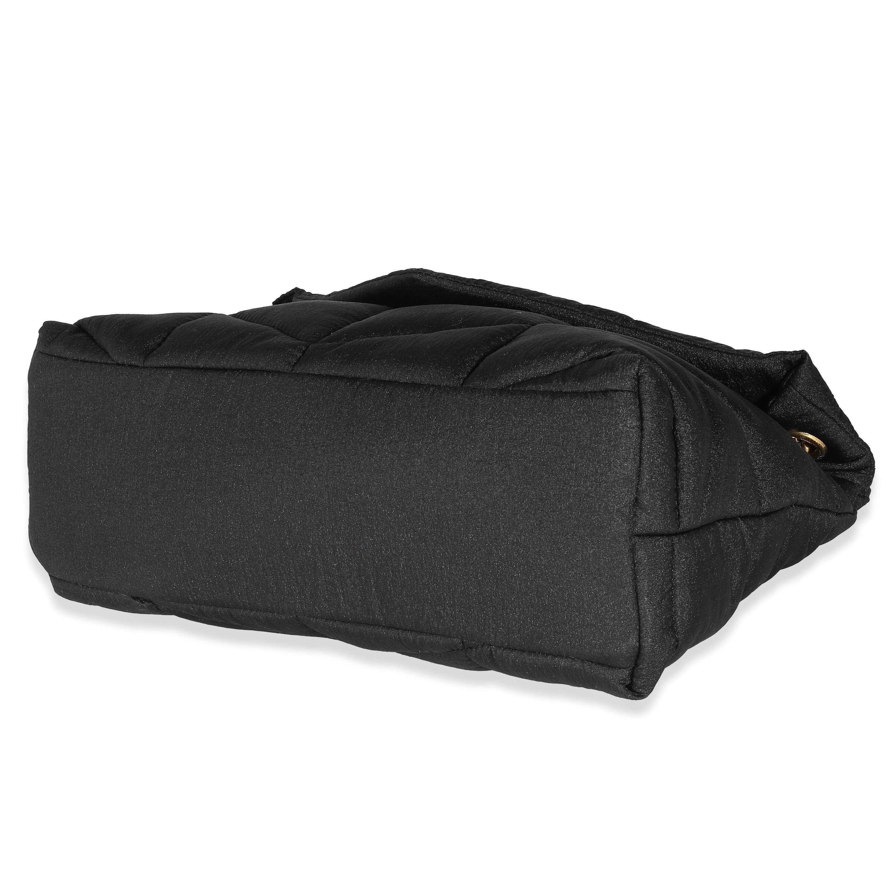 Saint Laurent Black Quilted Nylon Small Lou Puffer Chain Bag For Sale 1
