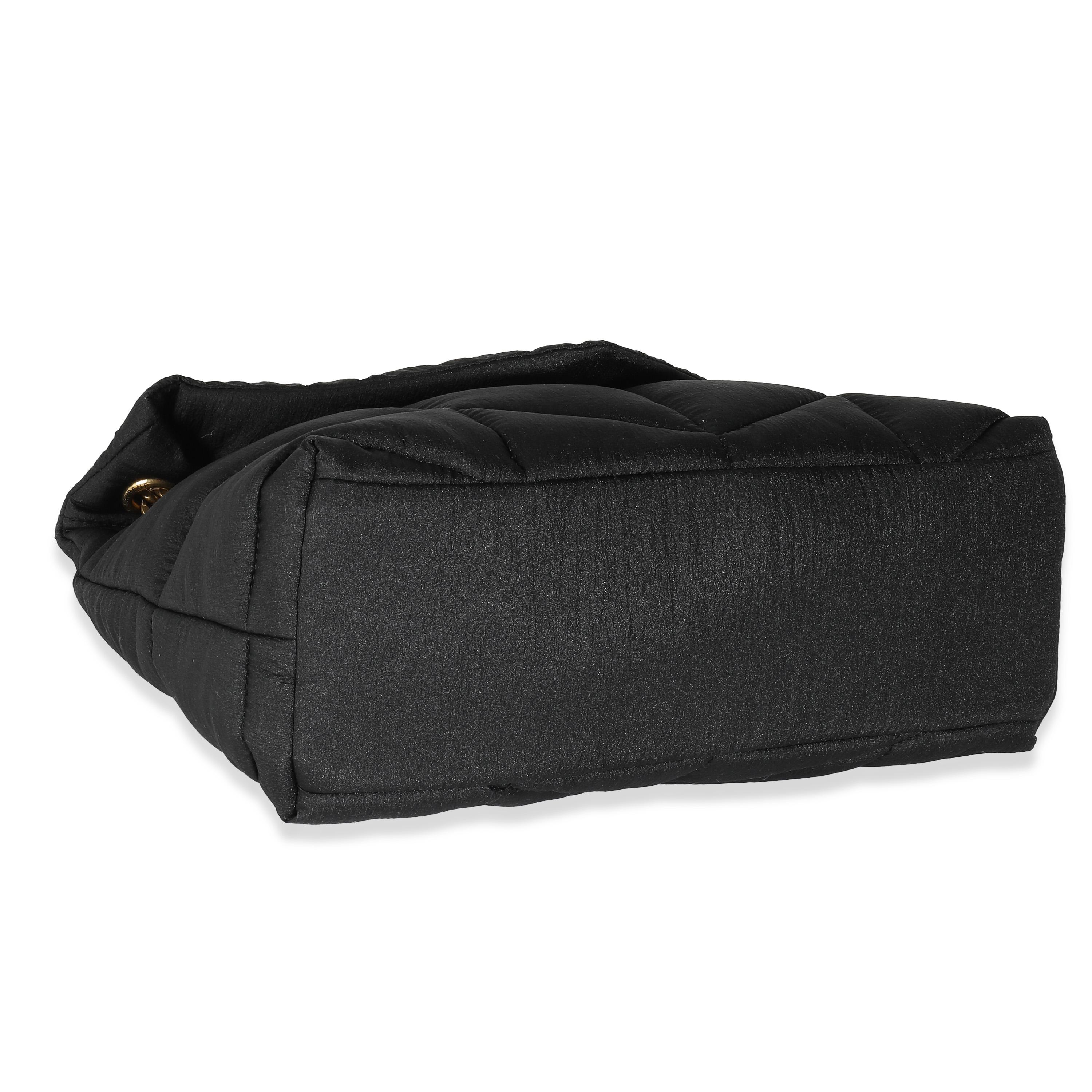 Saint Laurent Black Quilted Nylon Small Lou Puffer Chain Bag For Sale 3