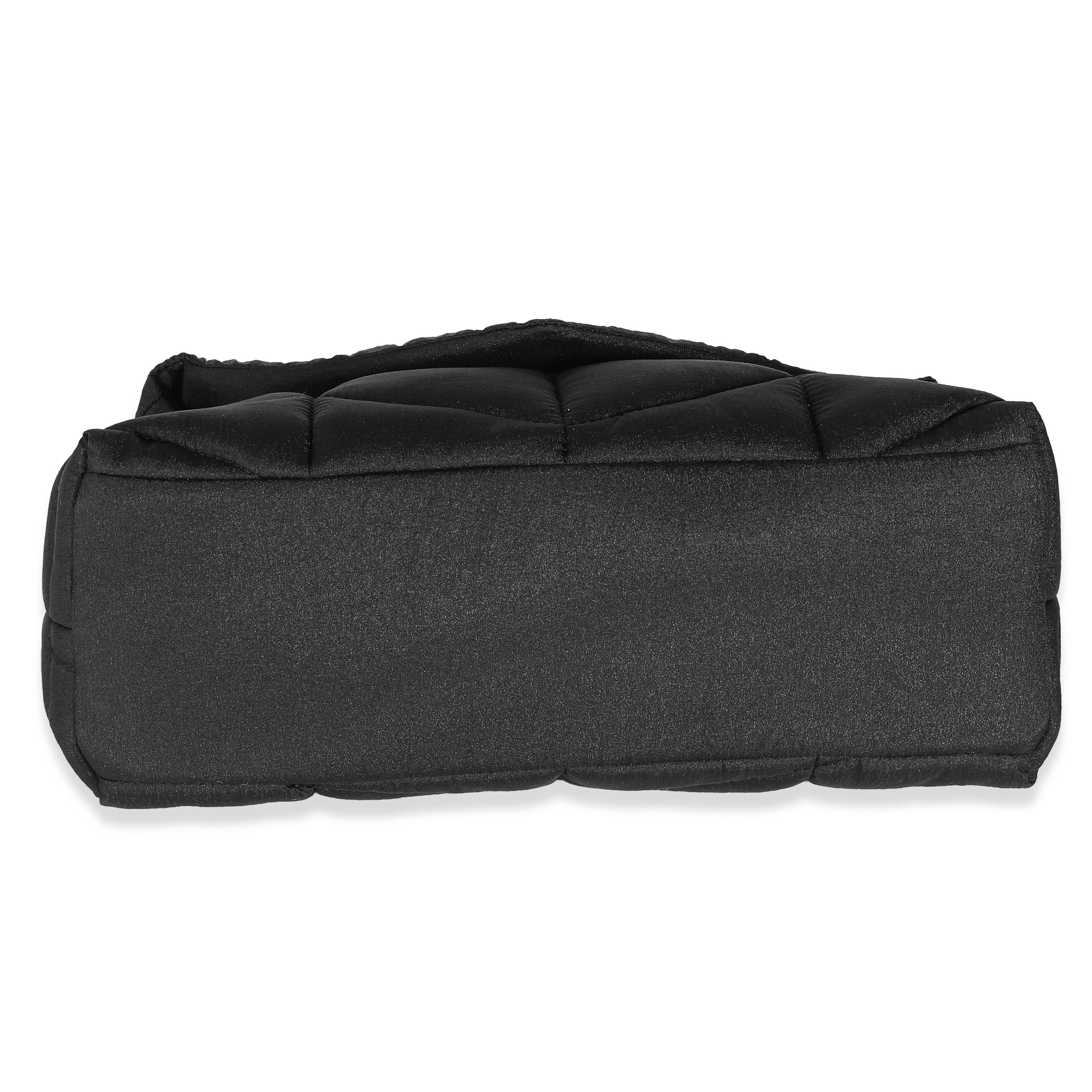 Saint Laurent Black Quilted Nylon Small Lou Puffer Chain Bag For Sale 4