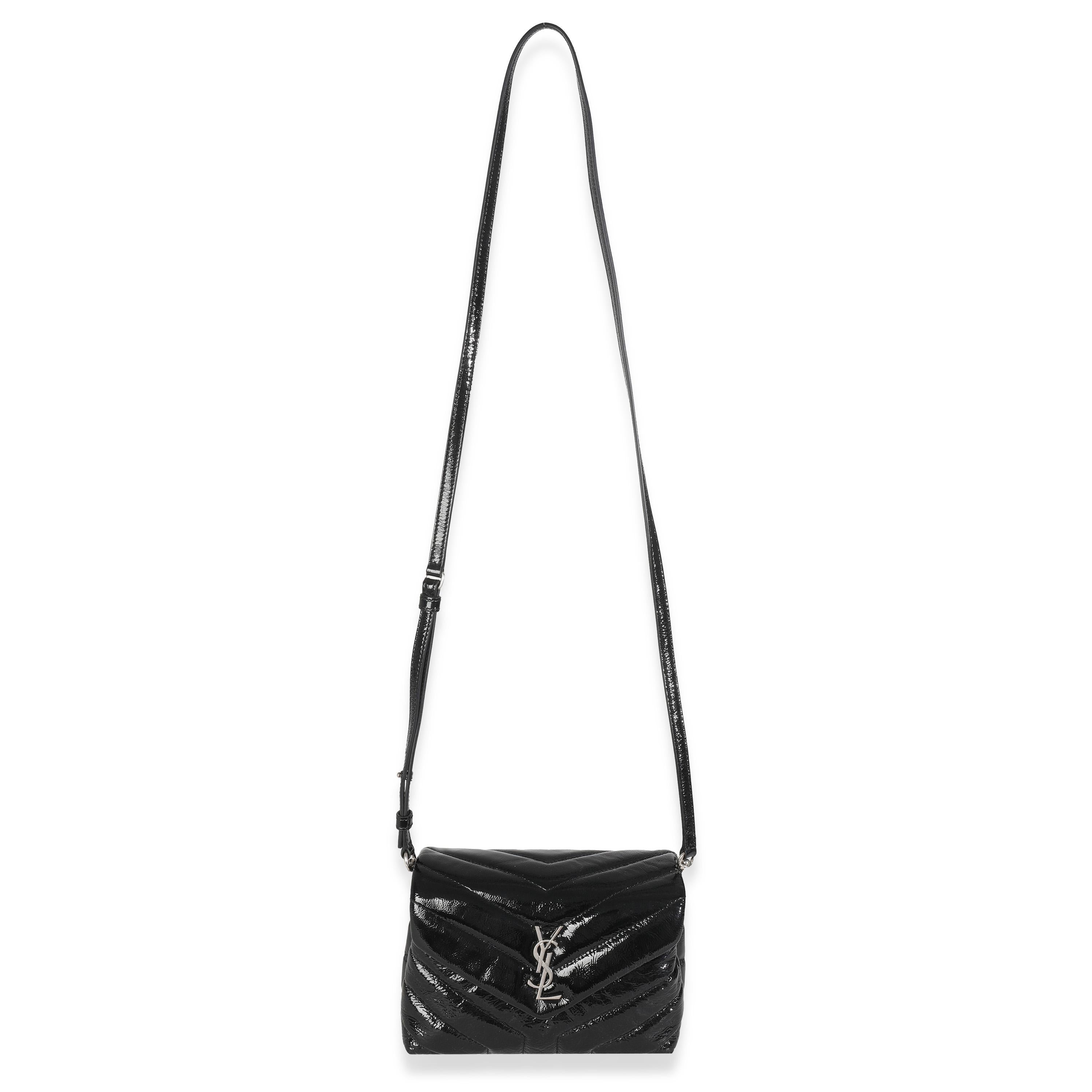 Saint Laurent Loulou in vernice nera trapuntata in vendita 1