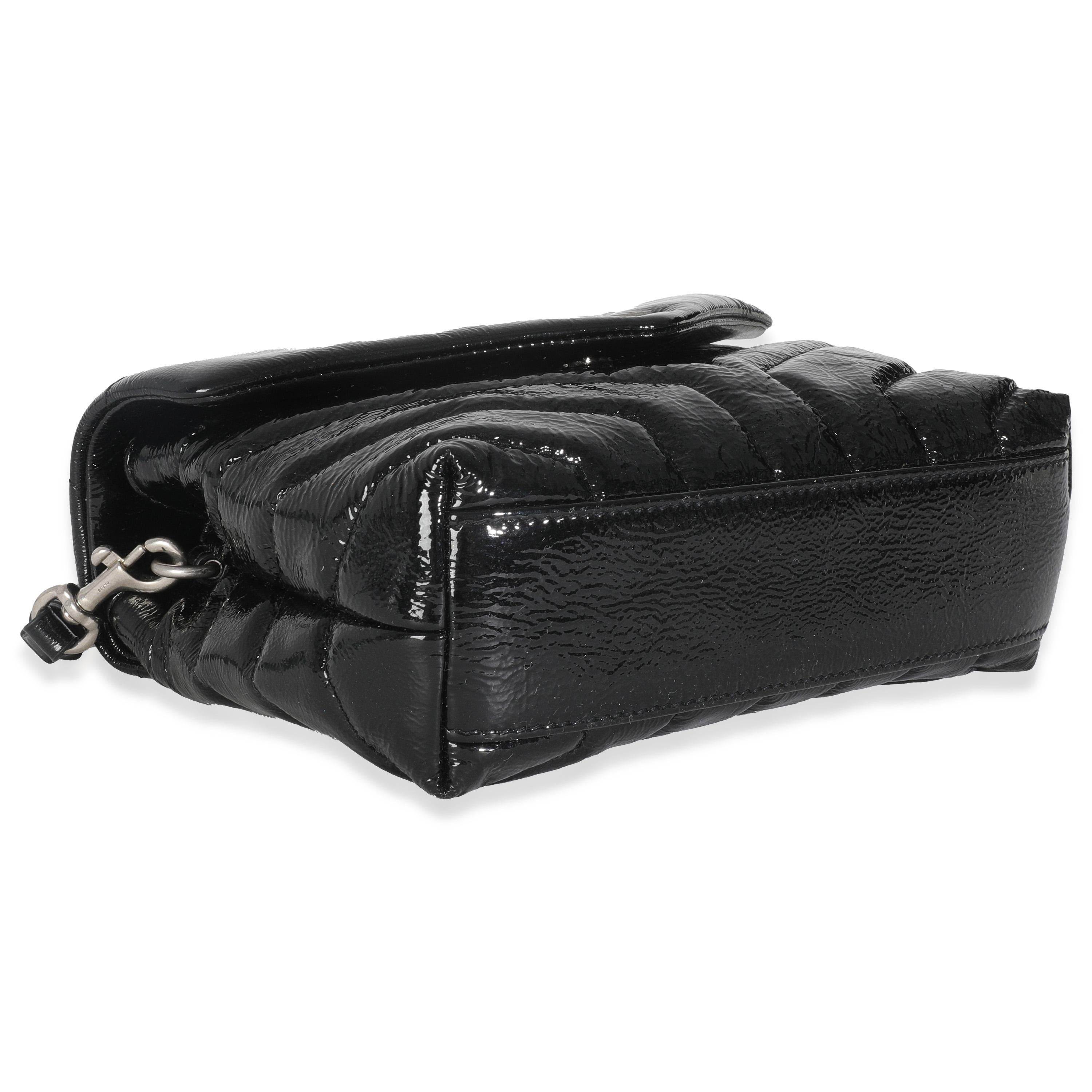 Saint Laurent Loulou in vernice nera trapuntata in vendita 2