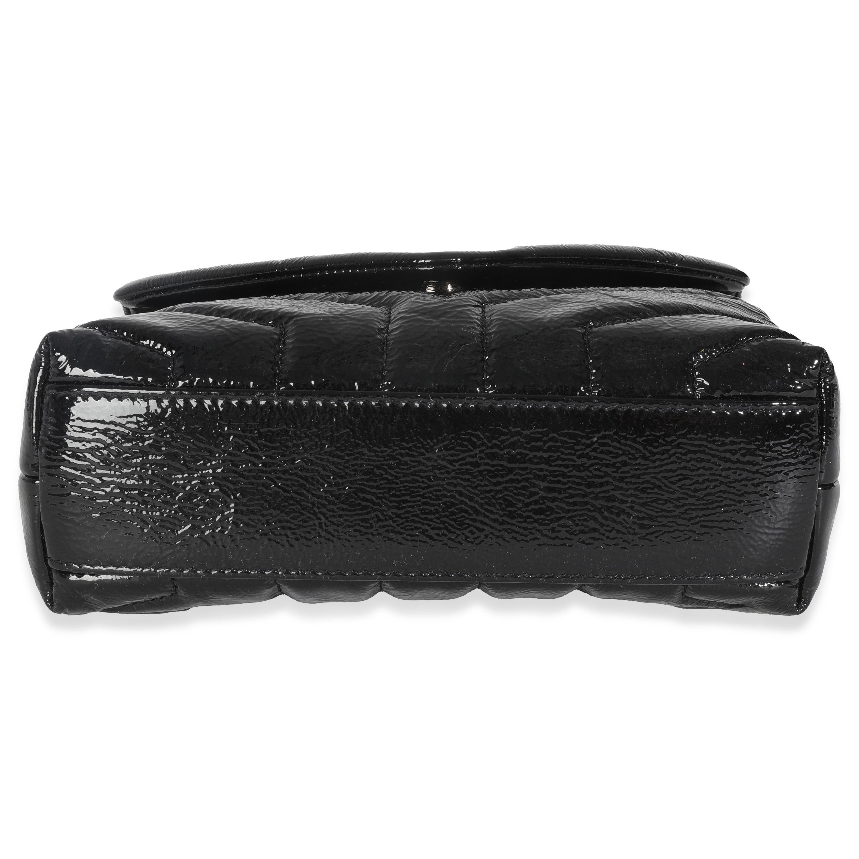 Saint Laurent Loulou in vernice nera trapuntata in vendita 3